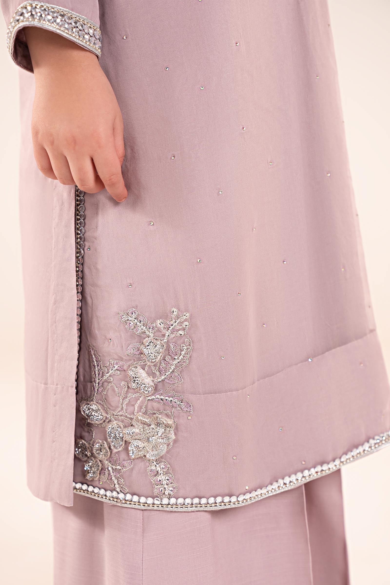 2 Piece Embroidered Organza Suit