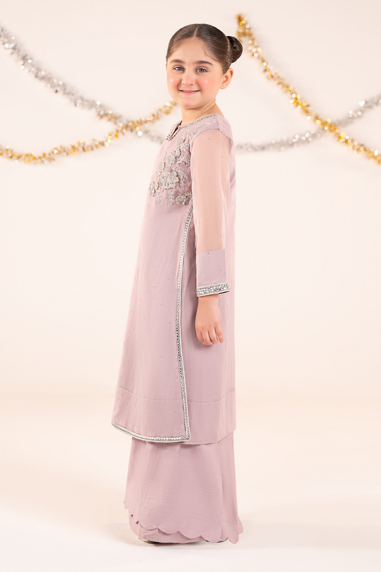 2 Piece Embroidered Organza Suit