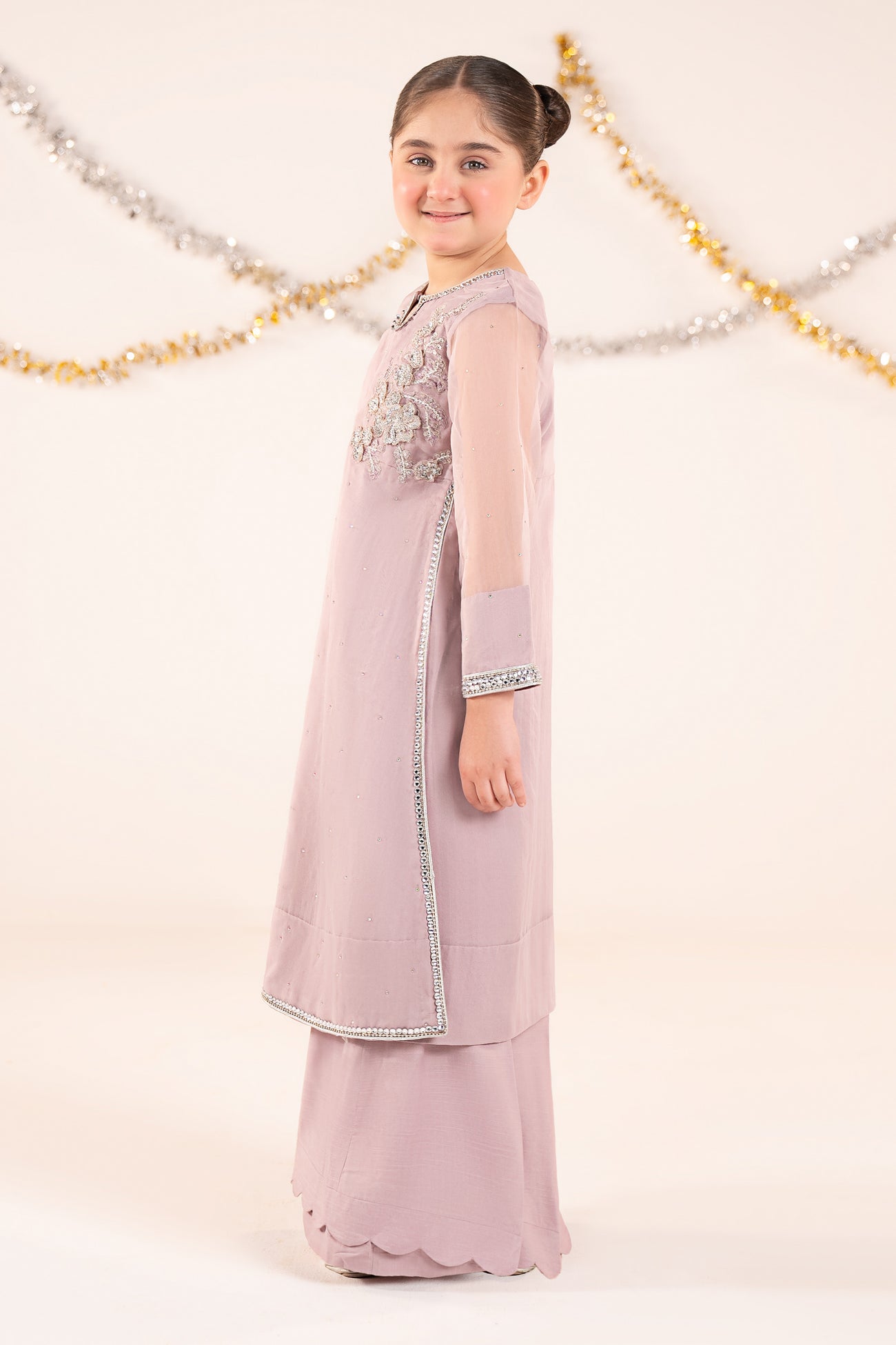 2 Piece Embroidered Organza Suit