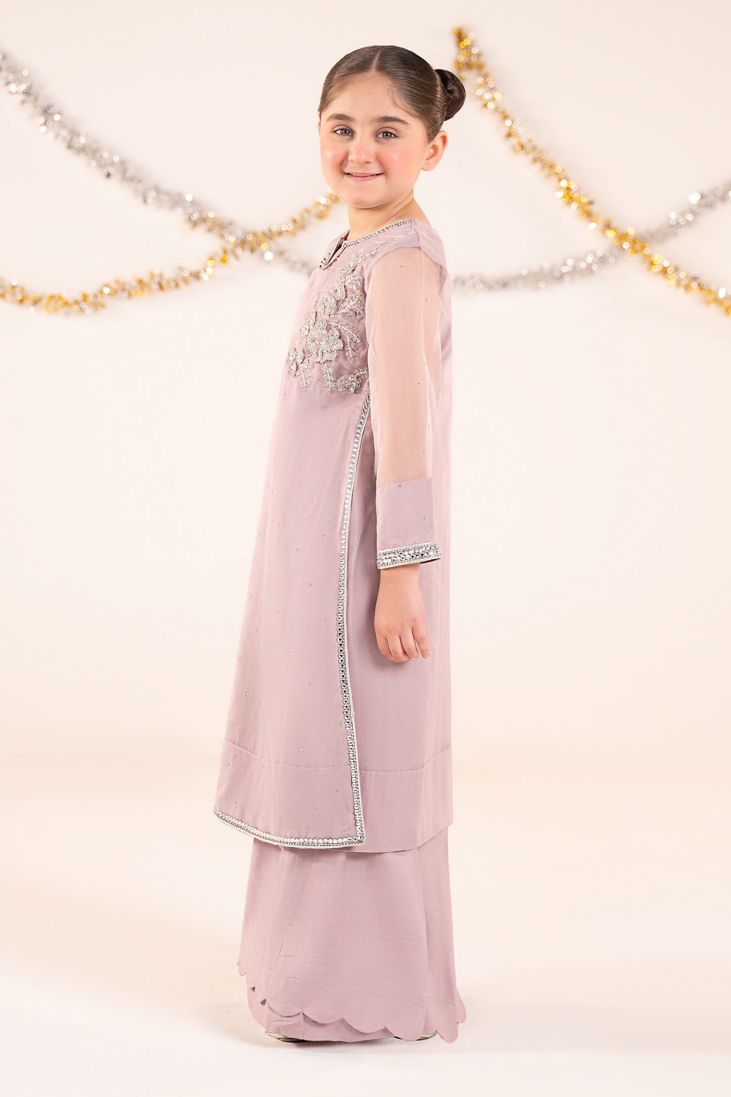 2 Piece Embroidered Organza Suit