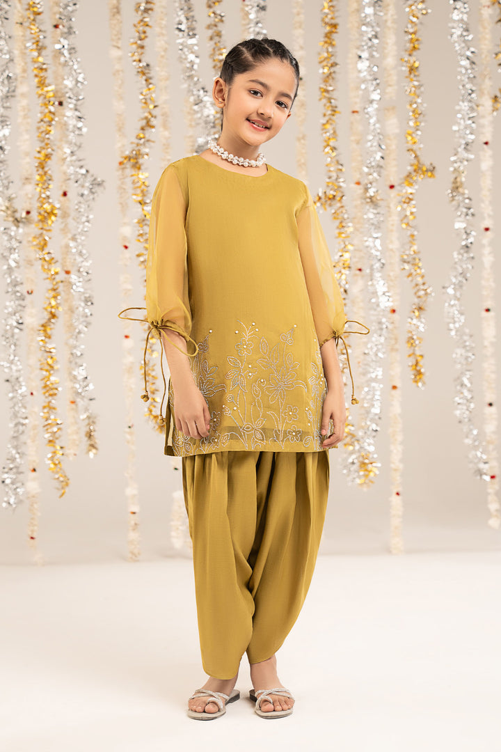 2 Piece Embellished Organza Suit All Products MSF2610-023-GRN