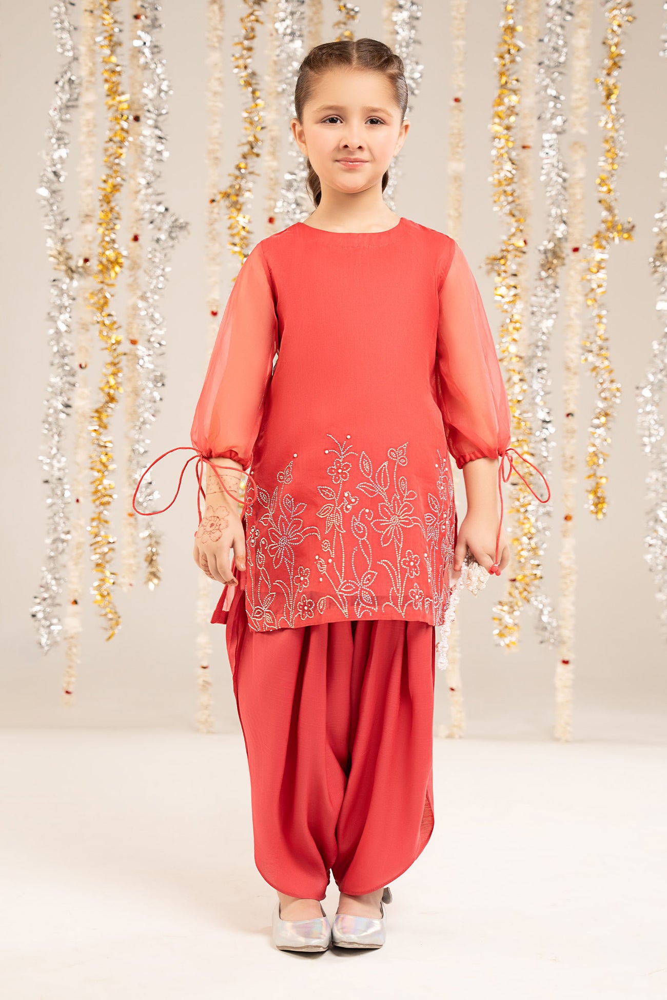 2 Piece Embellished Organza Suit