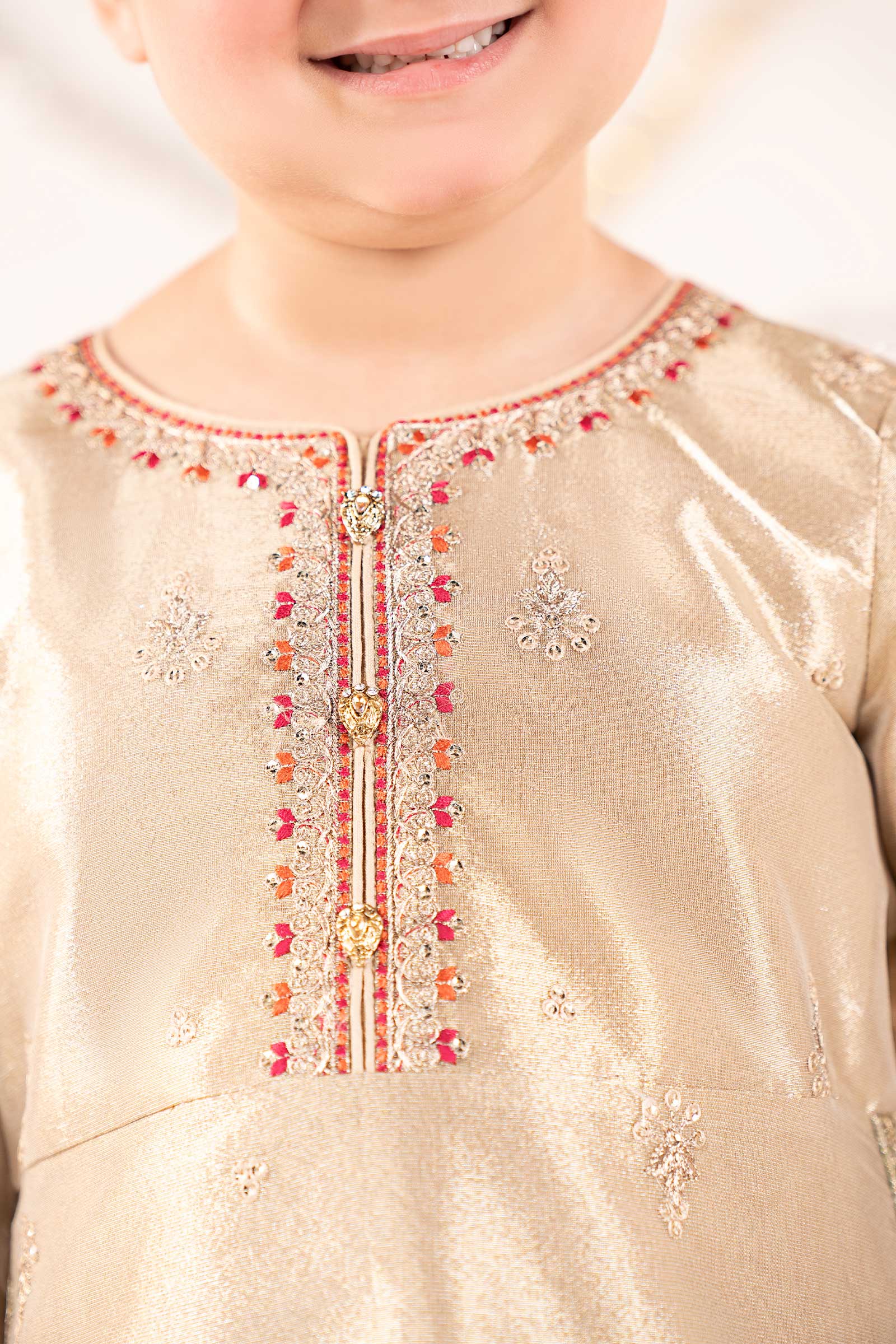 3 Piece Embroidered Tissue Suit