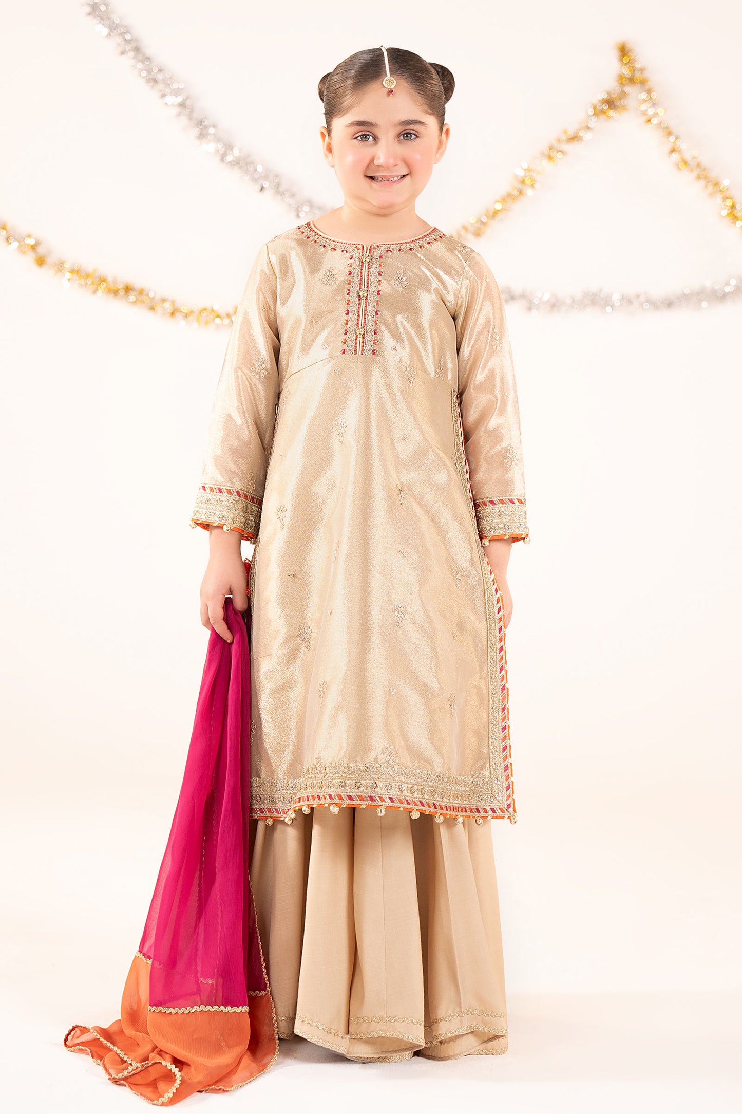 3 Piece Embroidered Tissue Suit