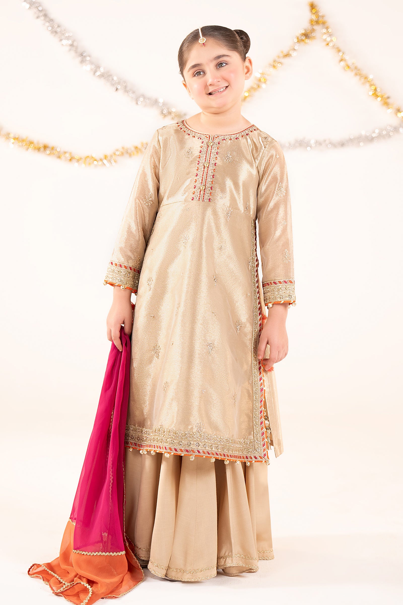 3 Piece Embroidered Tissue Suit