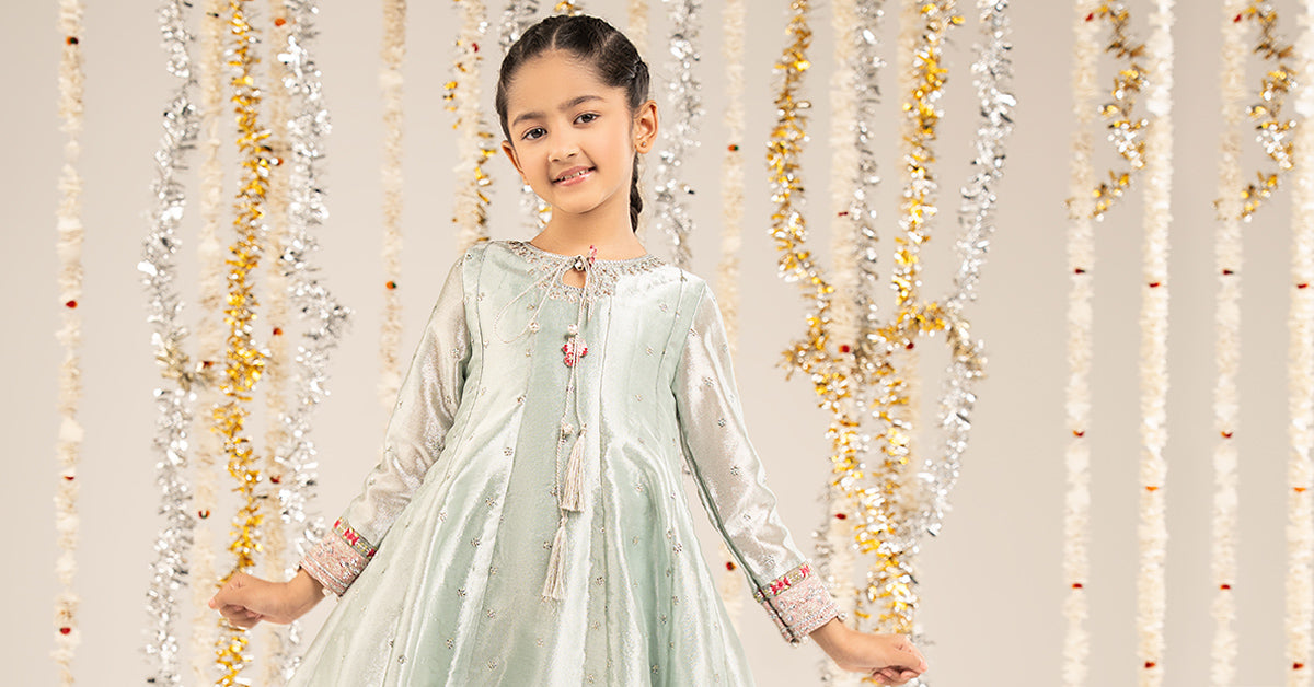 2 Piece Embroidered Tissue Suit