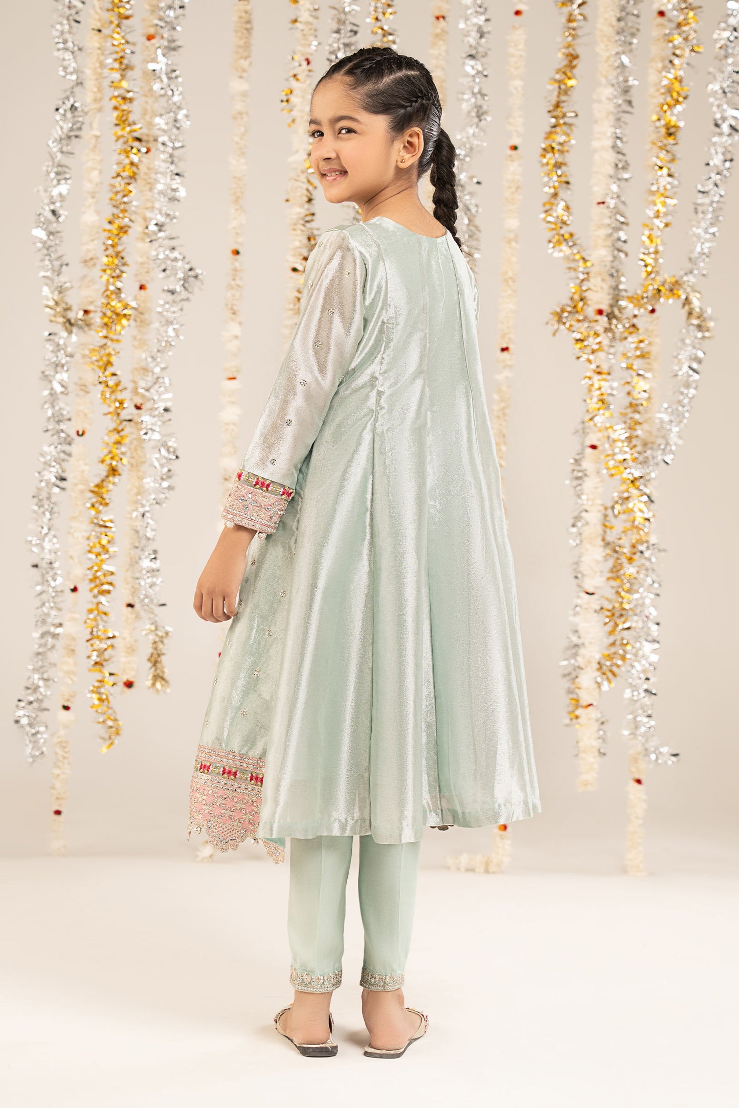 2 Piece Embroidered Tissue Suit