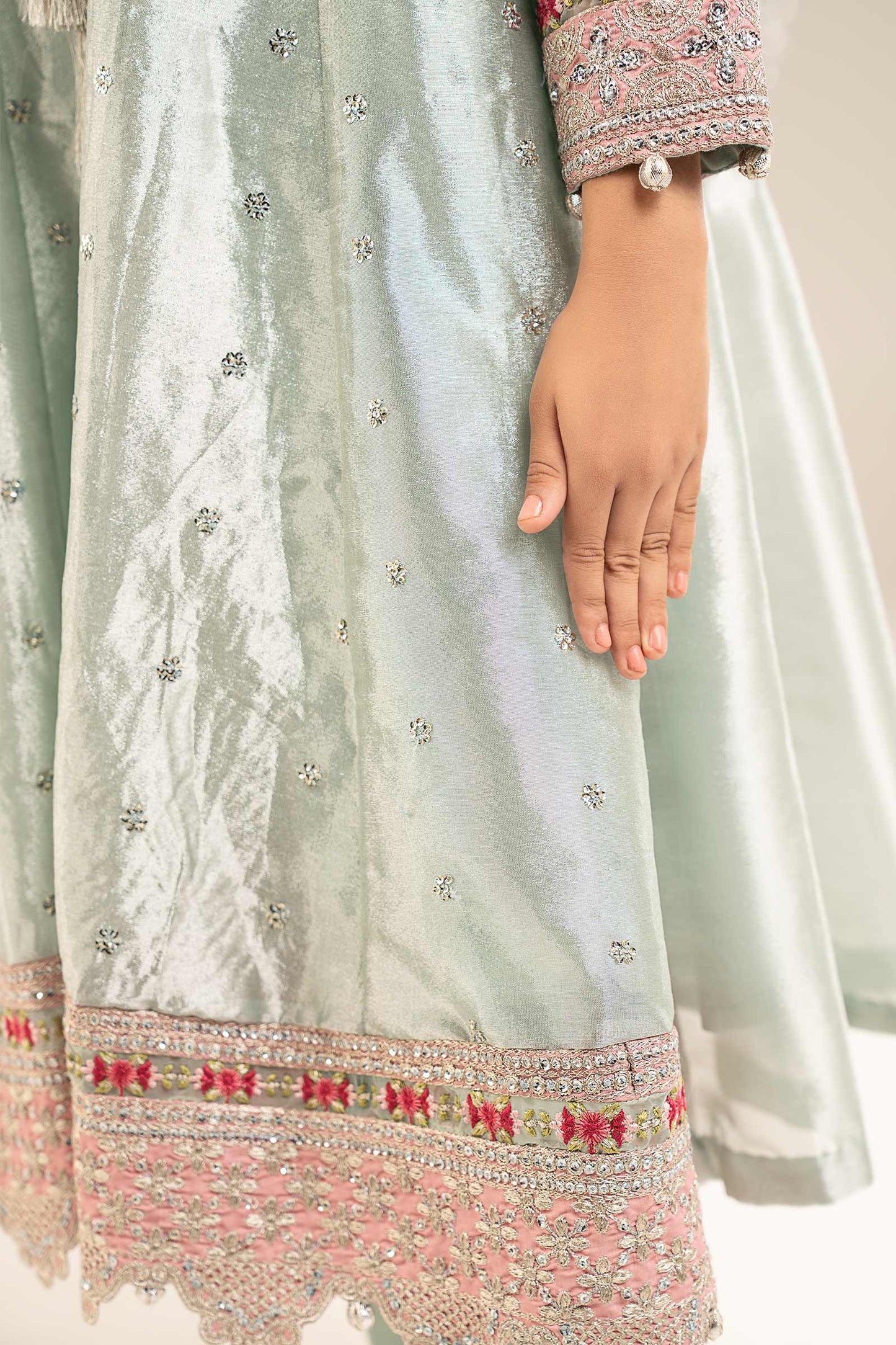 2 Piece Embroidered Tissue Suit