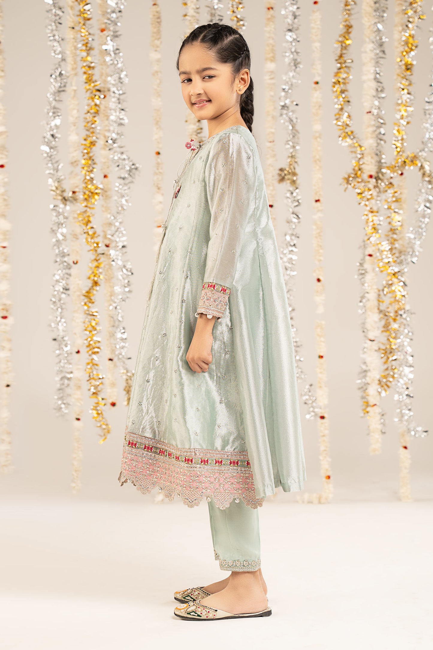 2 Piece Embroidered Tissue Suit