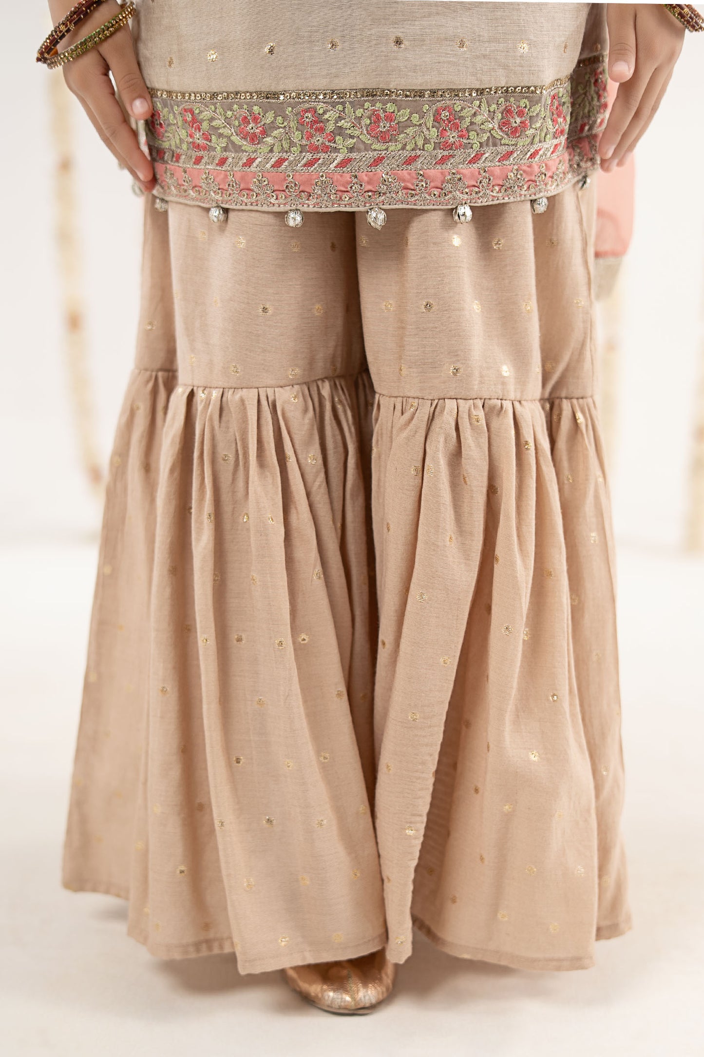 3 Piece Embroidered Lurex Jacquard Suit