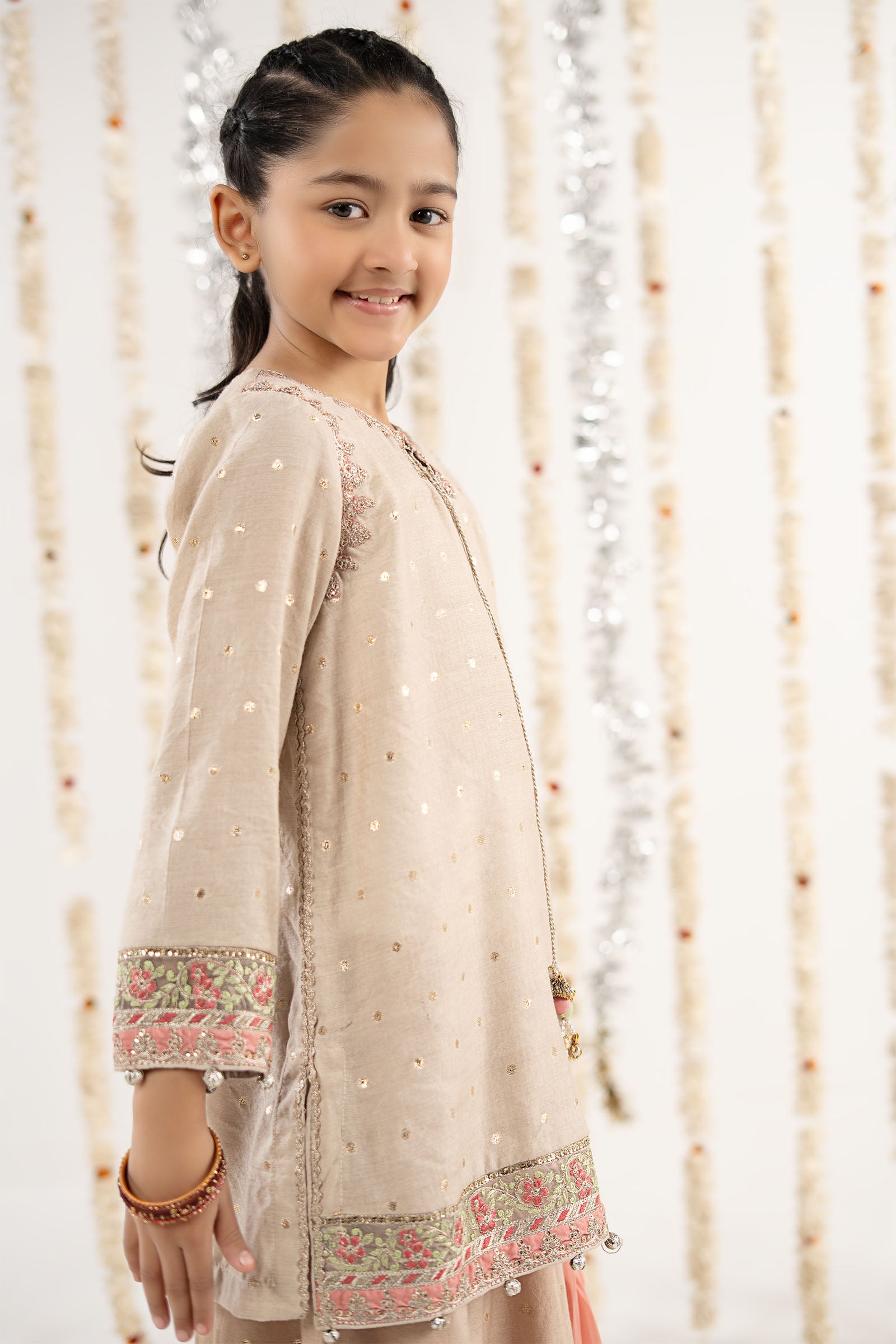 3 Piece Embroidered Lurex Jacquard Suit