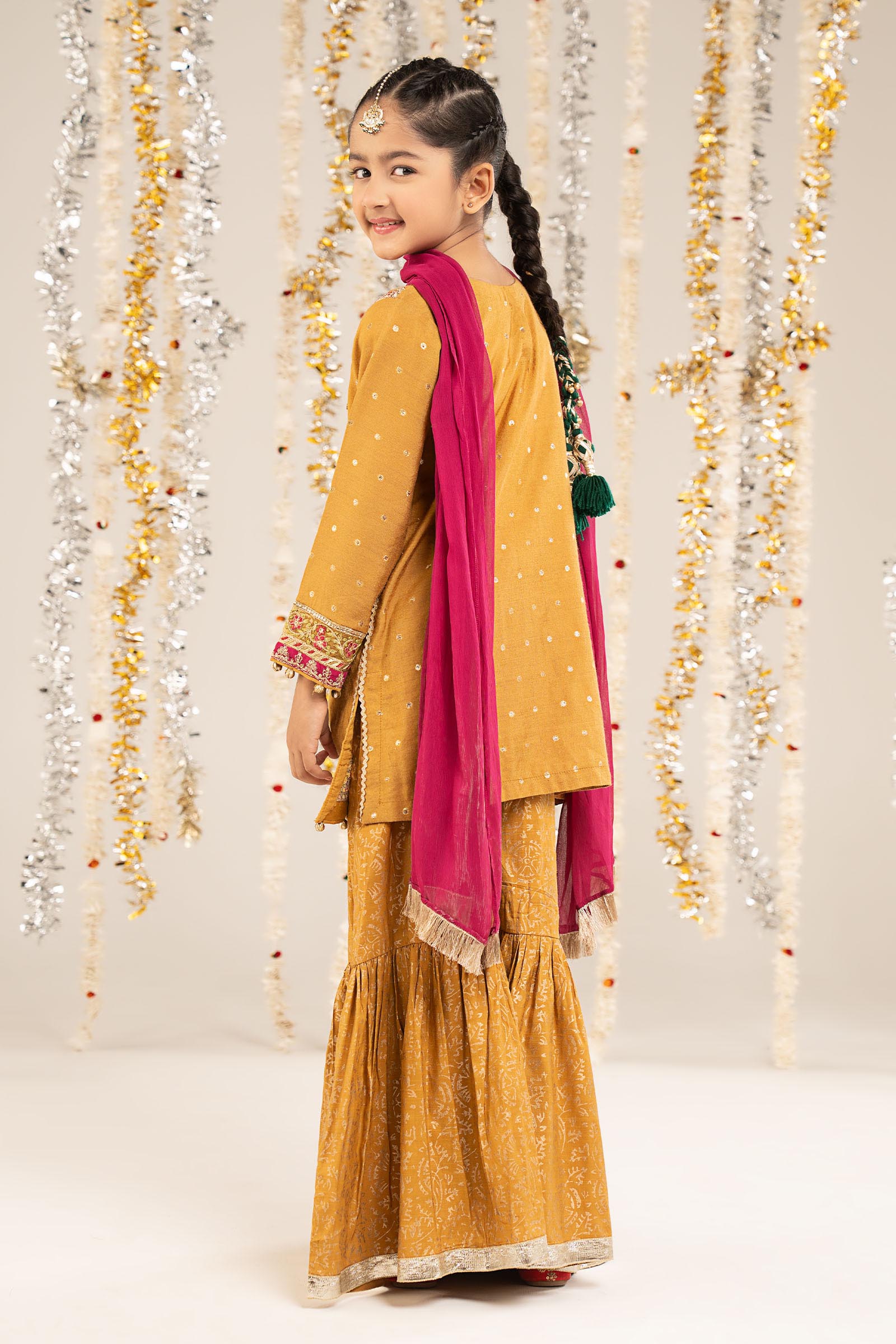 3 Piece Embroidered Lurex Jacquard Suit