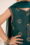 3 Piece Embroidered Raw Silk Suit