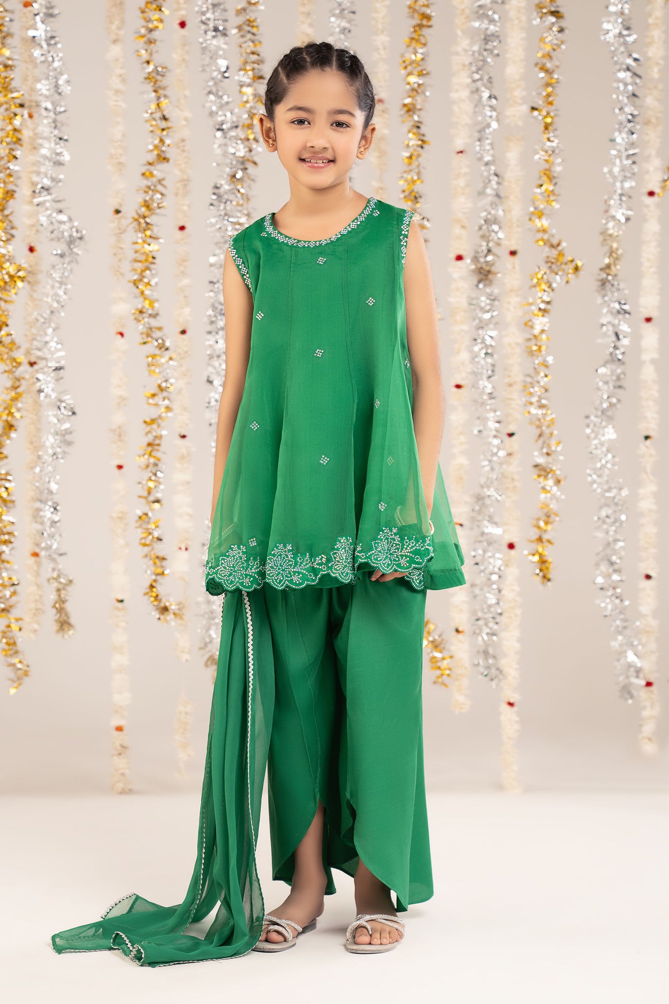 3 Piece Embellished Organza Suit