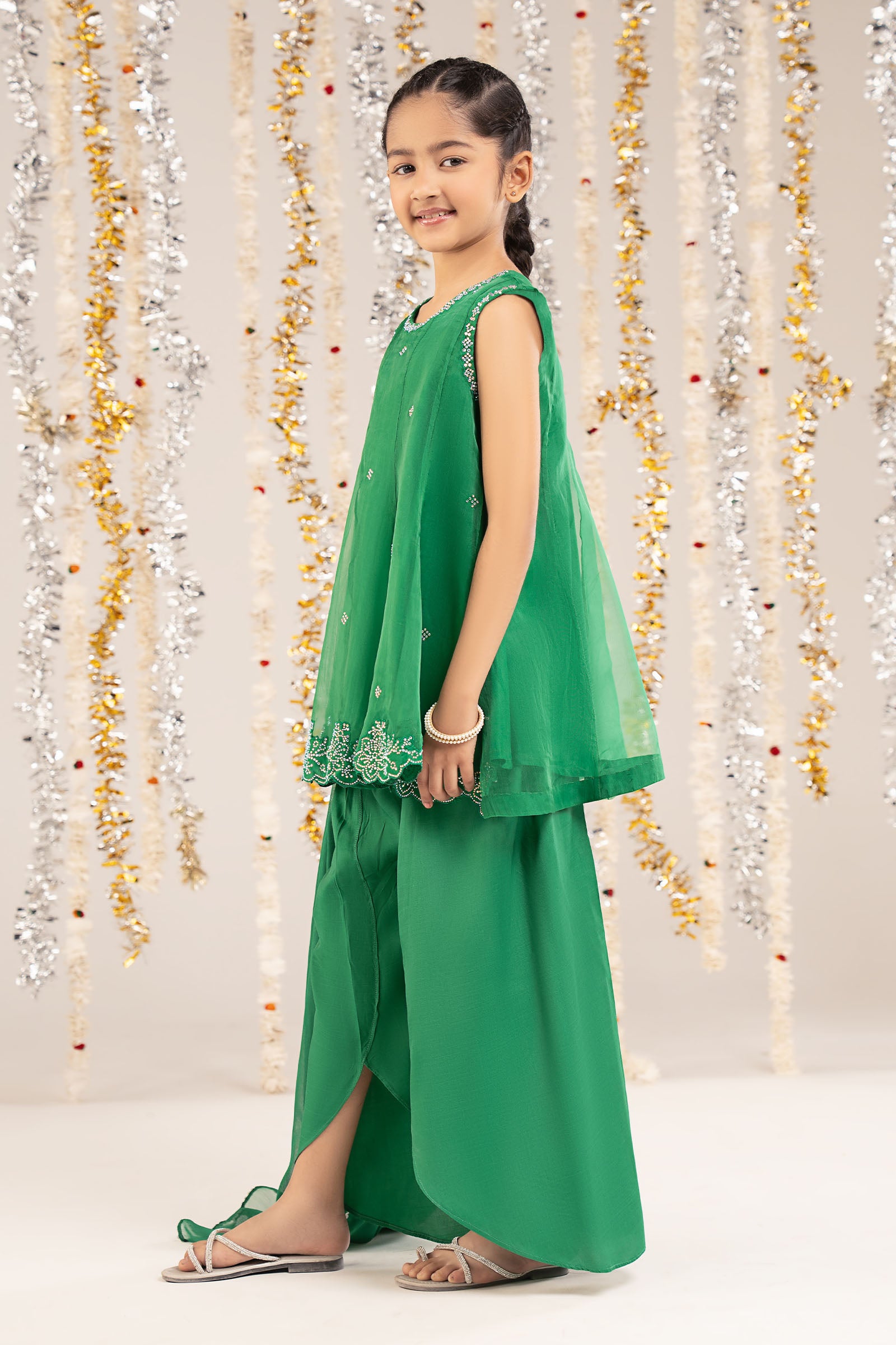 3 Piece Embellished Organza Suit