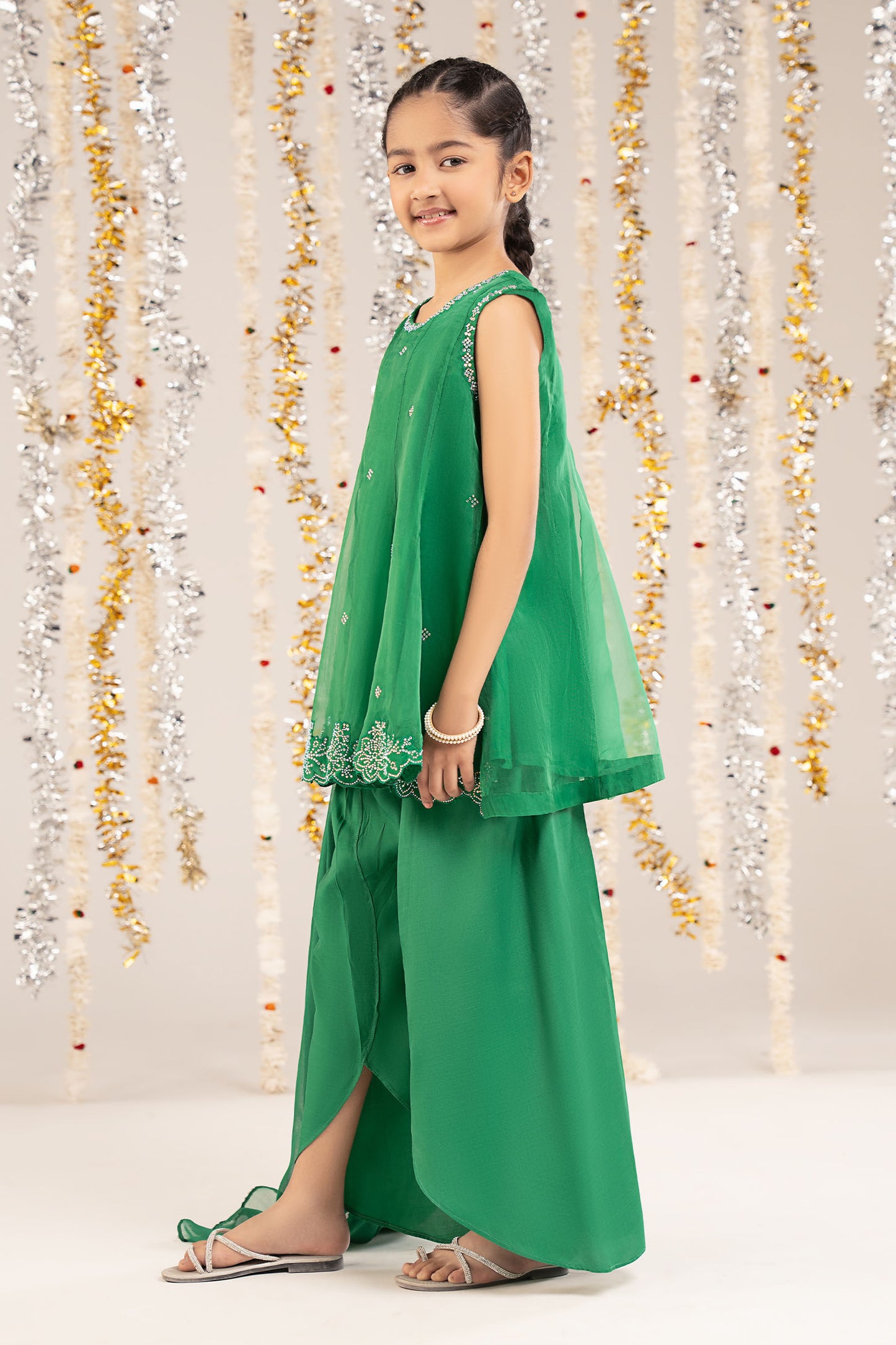 3 Piece Embellished Organza Suit