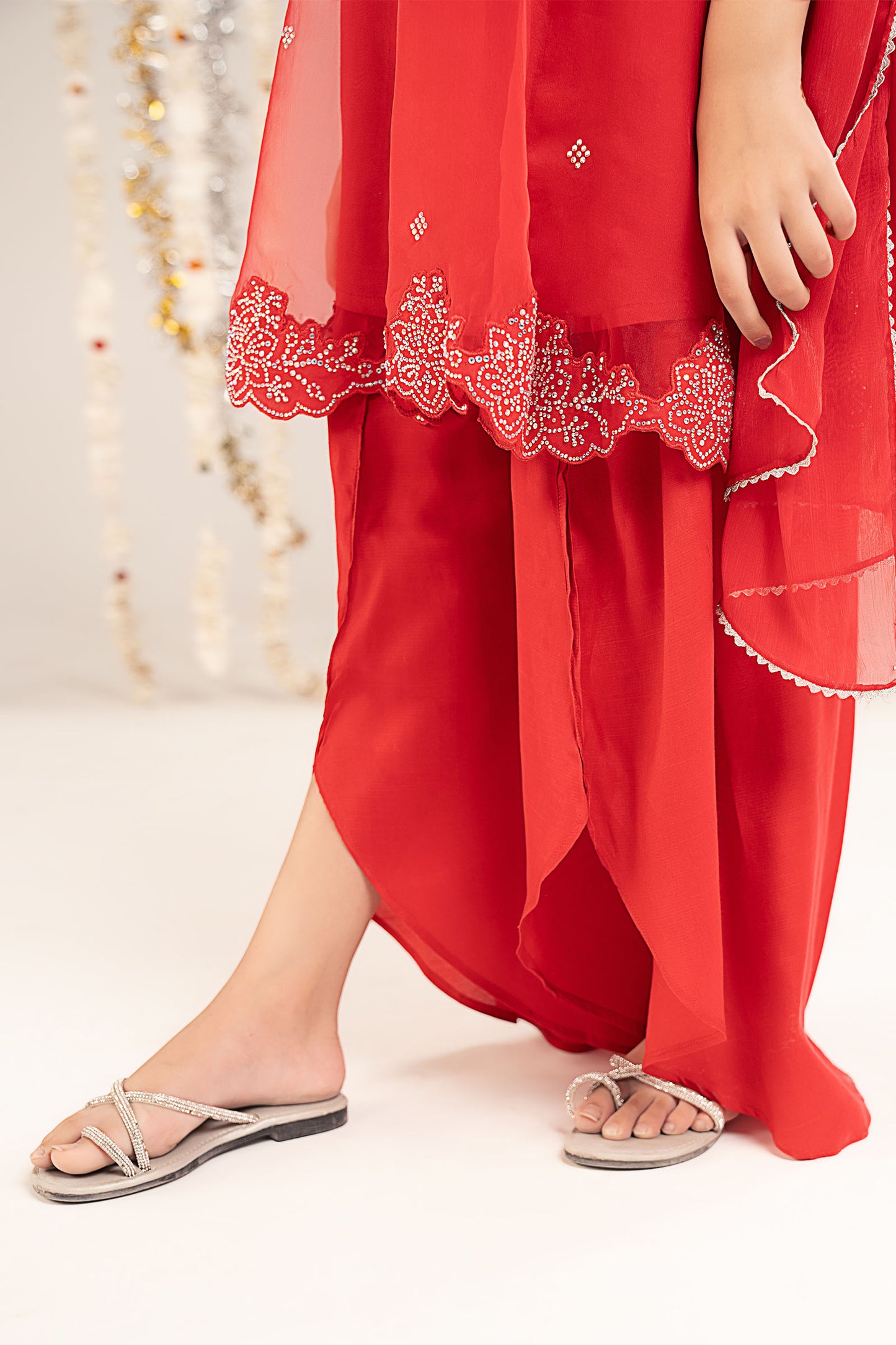 3 Piece Embellished Organza Suit