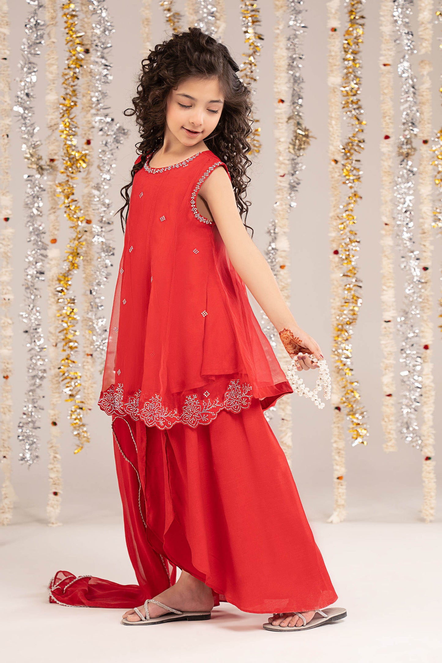 3 Piece Embellished Organza Suit