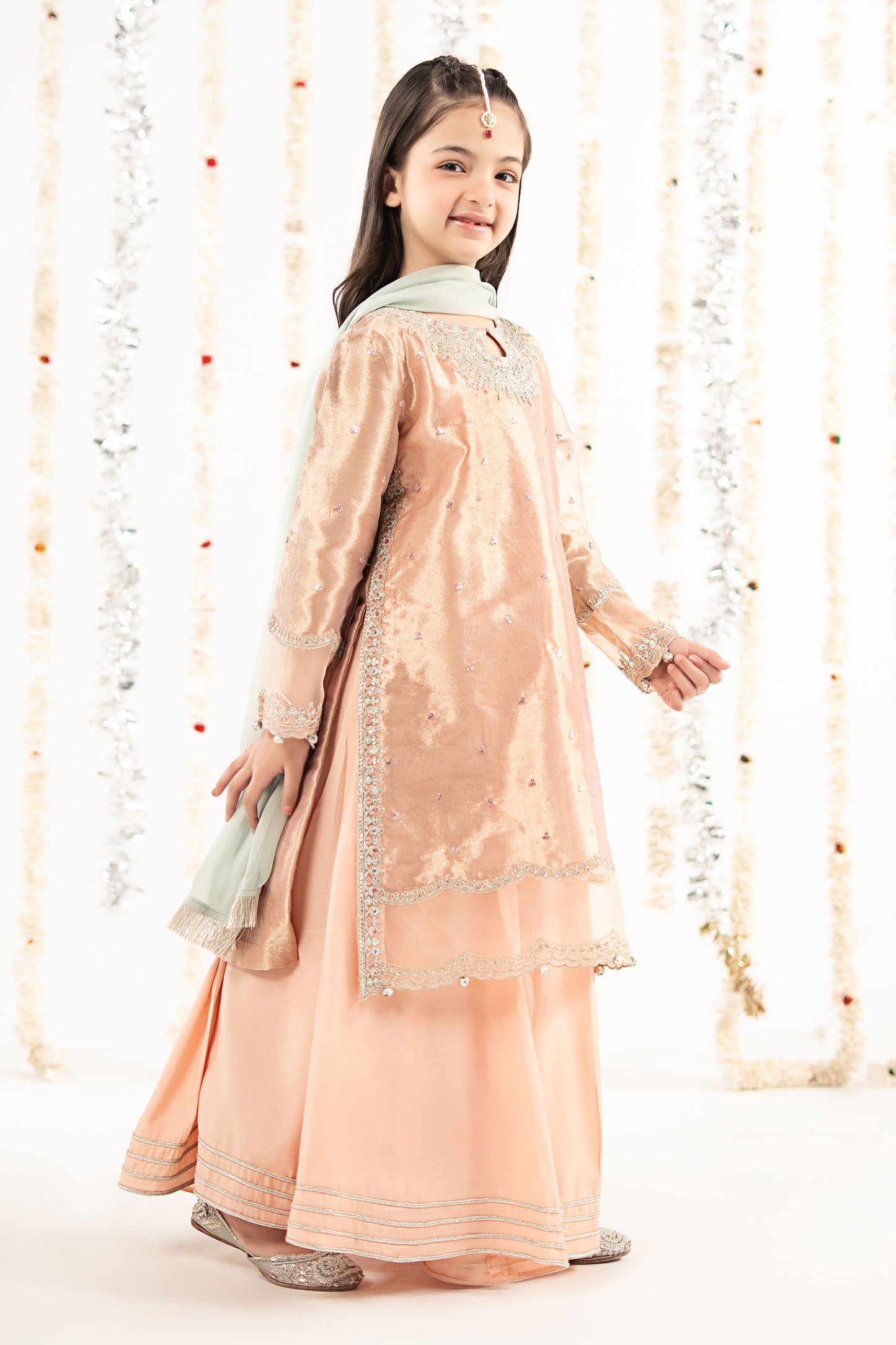 3 Piece Embroidered Tissue Suit