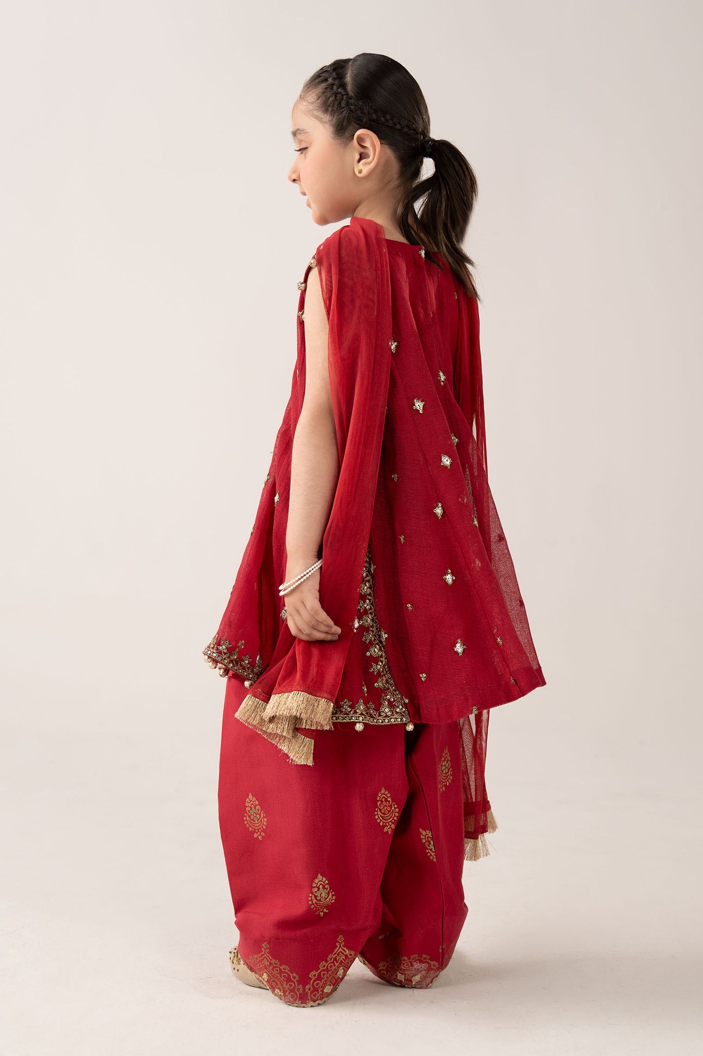 3 Piece Embroidered Cotton Net Suit