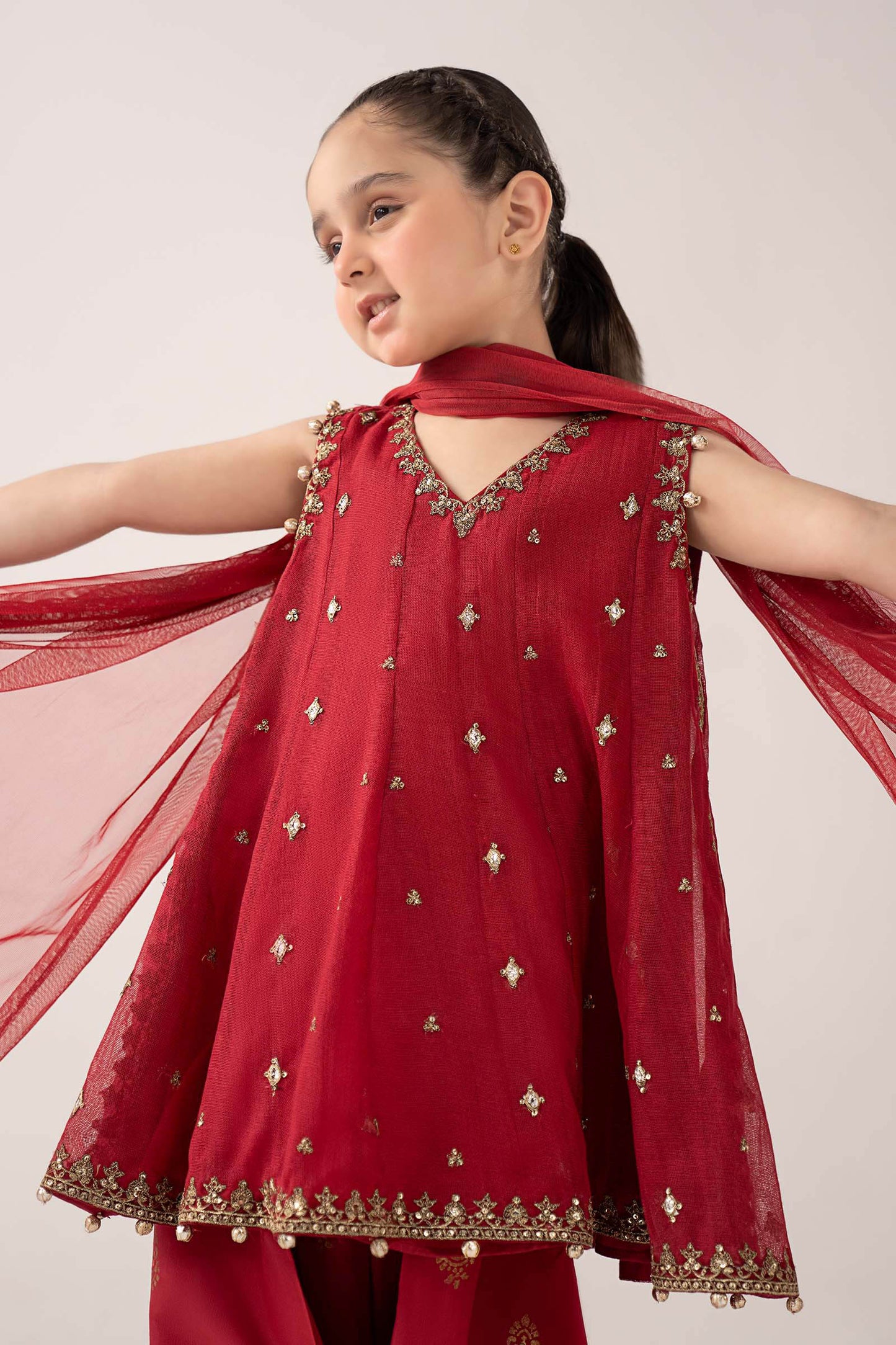 3 Piece Embroidered Cotton Net Suit