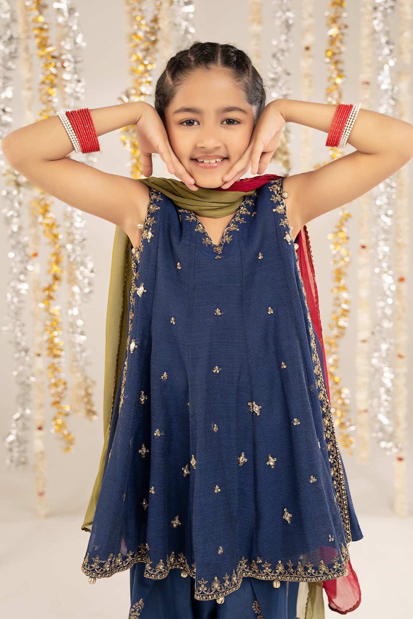 3 Piece Embroidered Cotton Net Suit