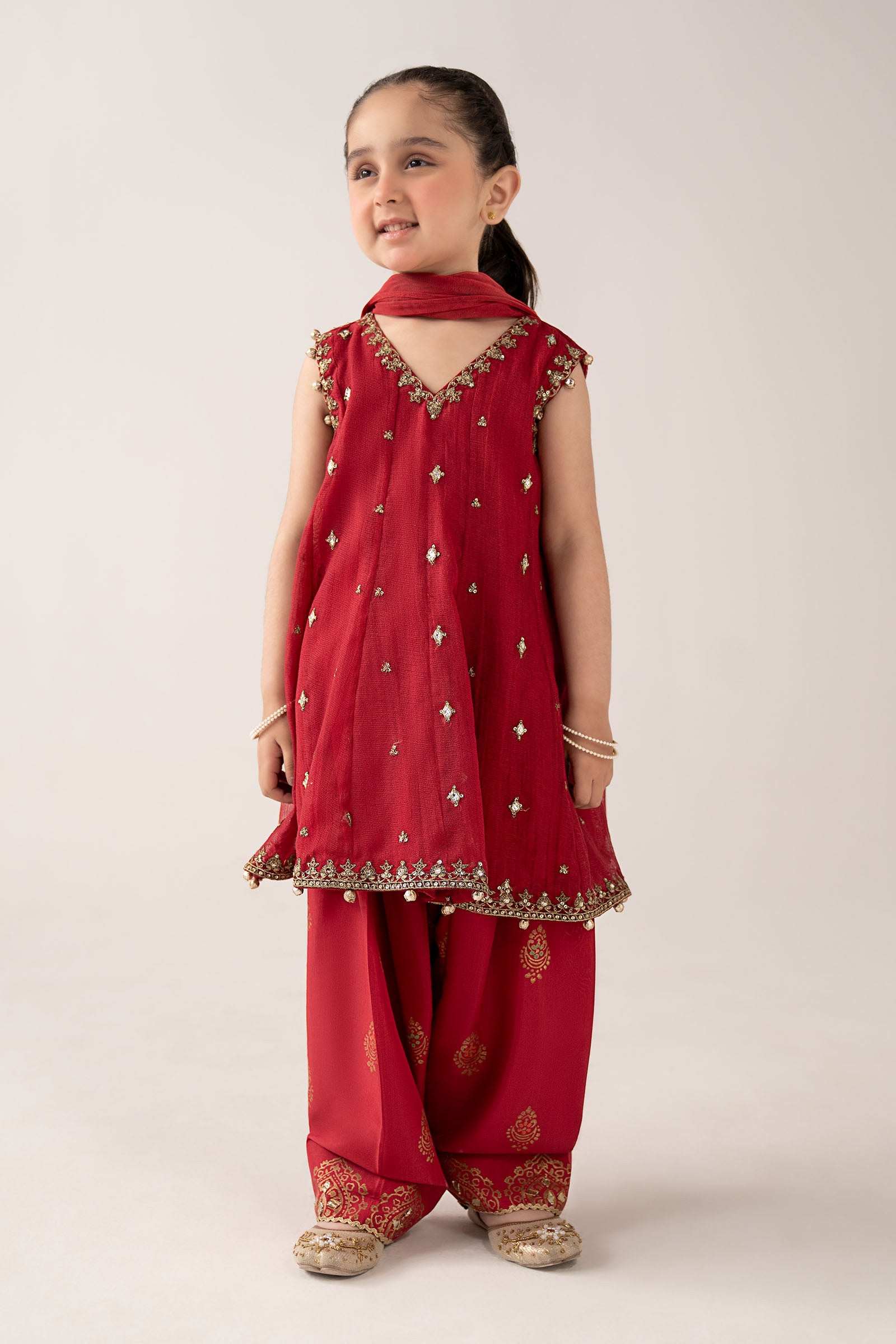 3 Piece Embroidered Cotton Net Suit