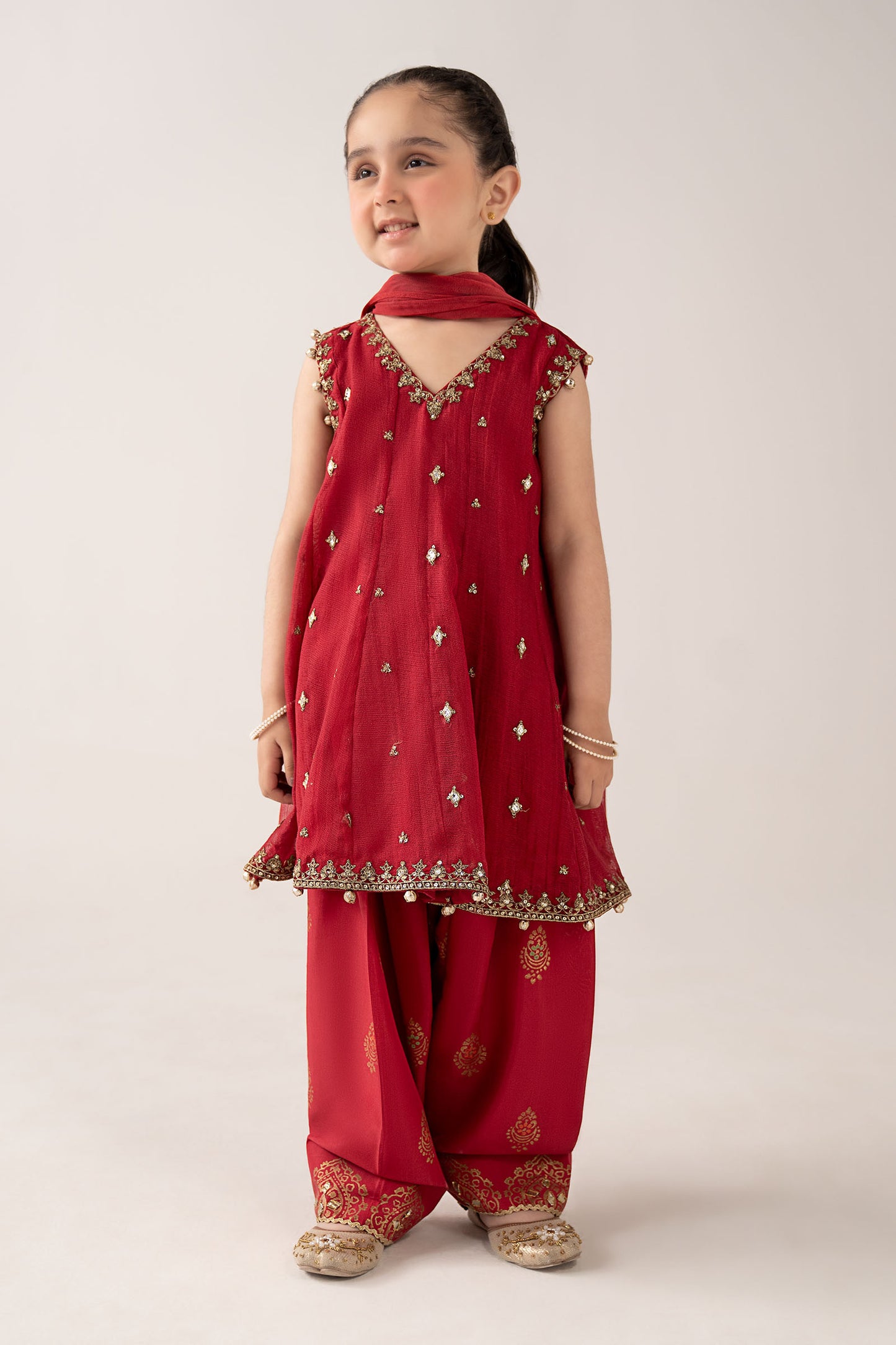 3 Piece Embroidered Cotton Net Suit