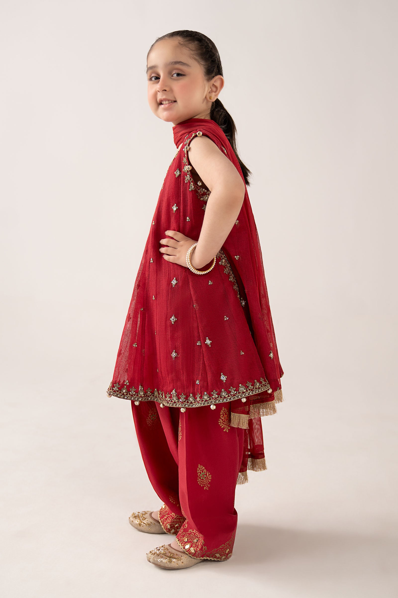 3 Piece Embroidered Cotton Net Suit