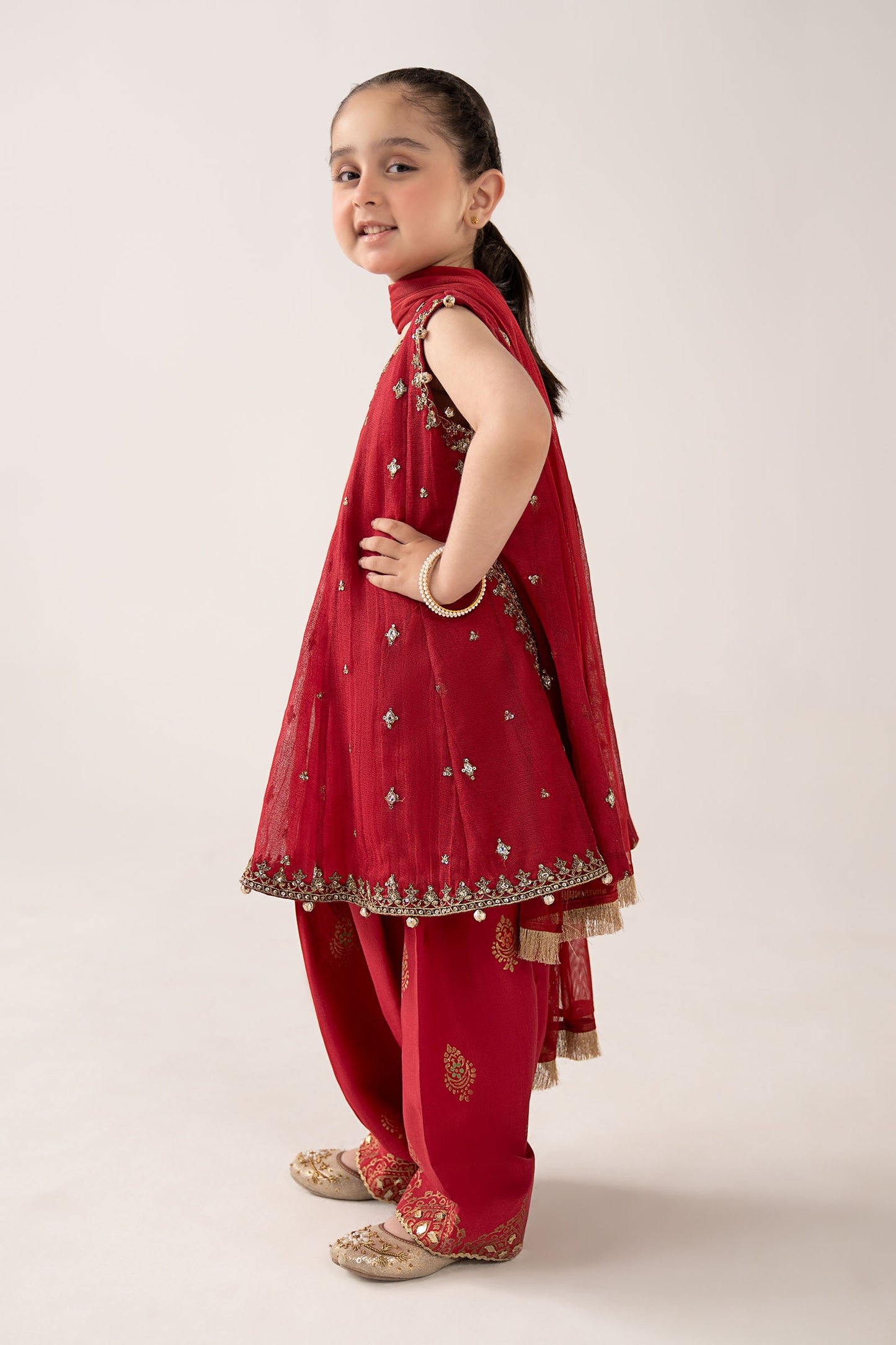 3 Piece Embroidered Cotton Net Suit