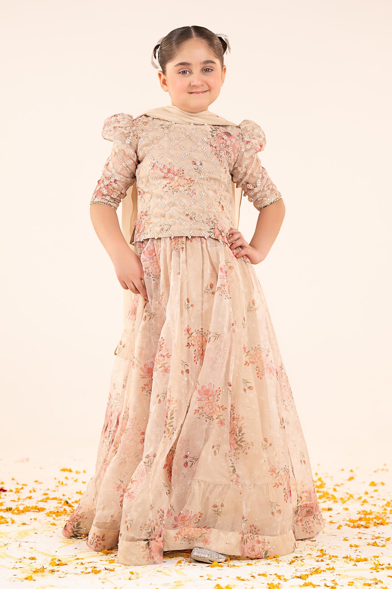 3 Piece Embroidered Organza Suit