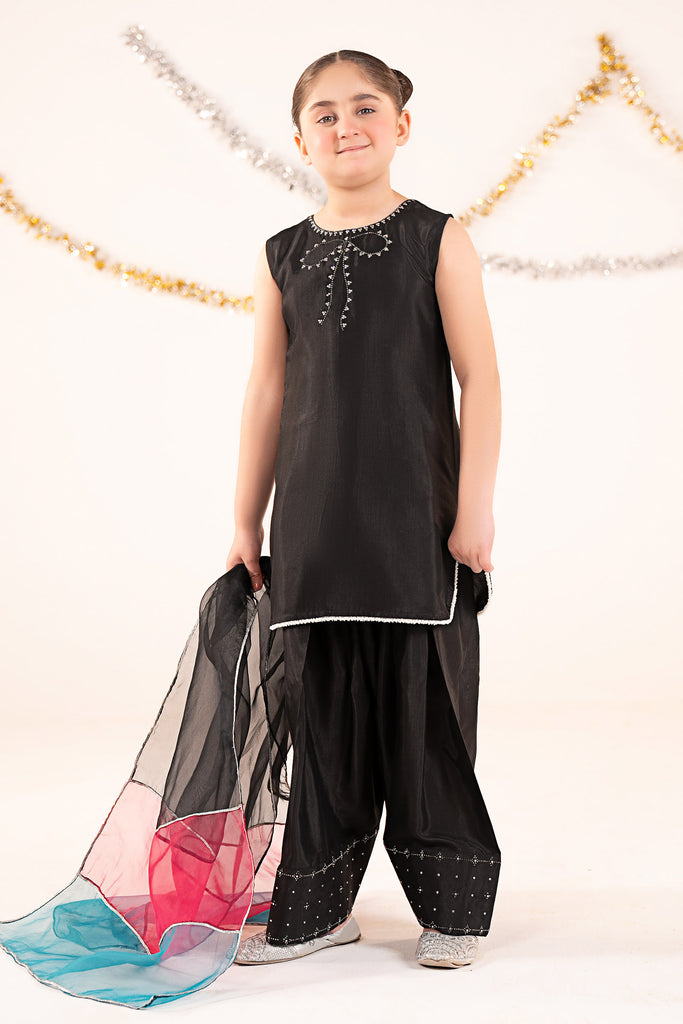 Maria B 3 Piece Embellished Raw Silk Suit, view 1