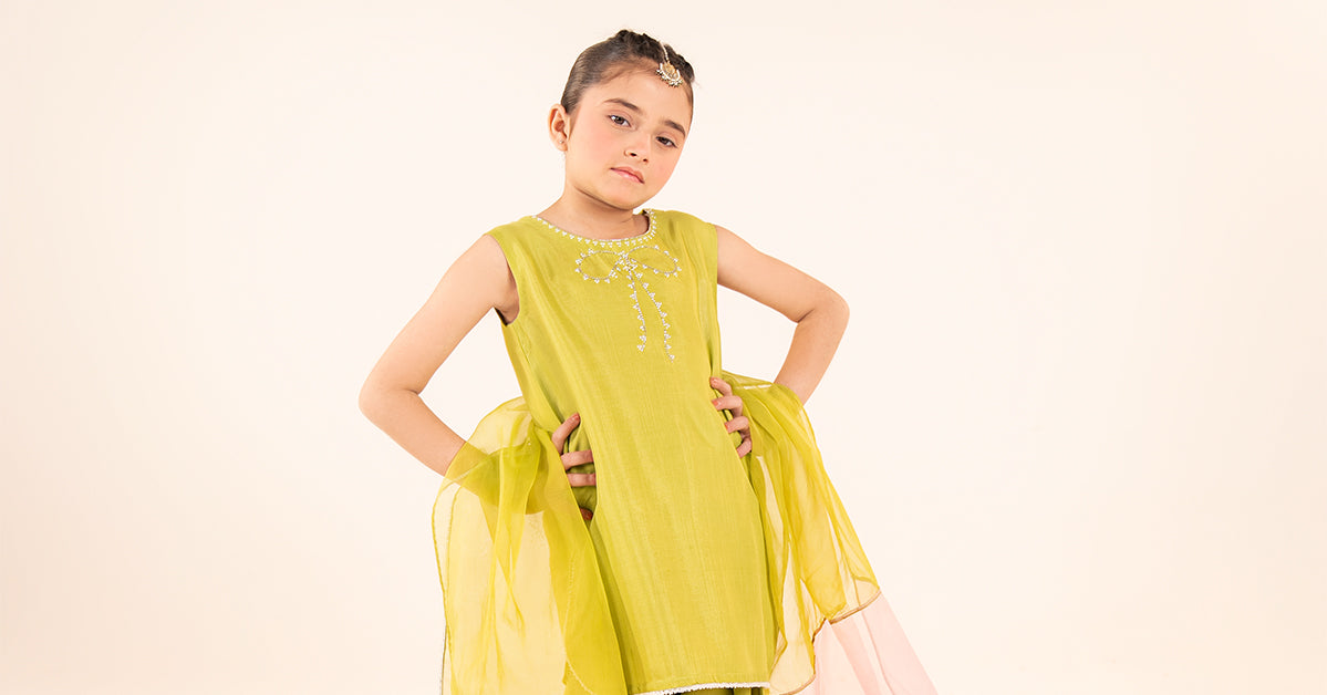 3 Piece Embellished Raw Silk Suit