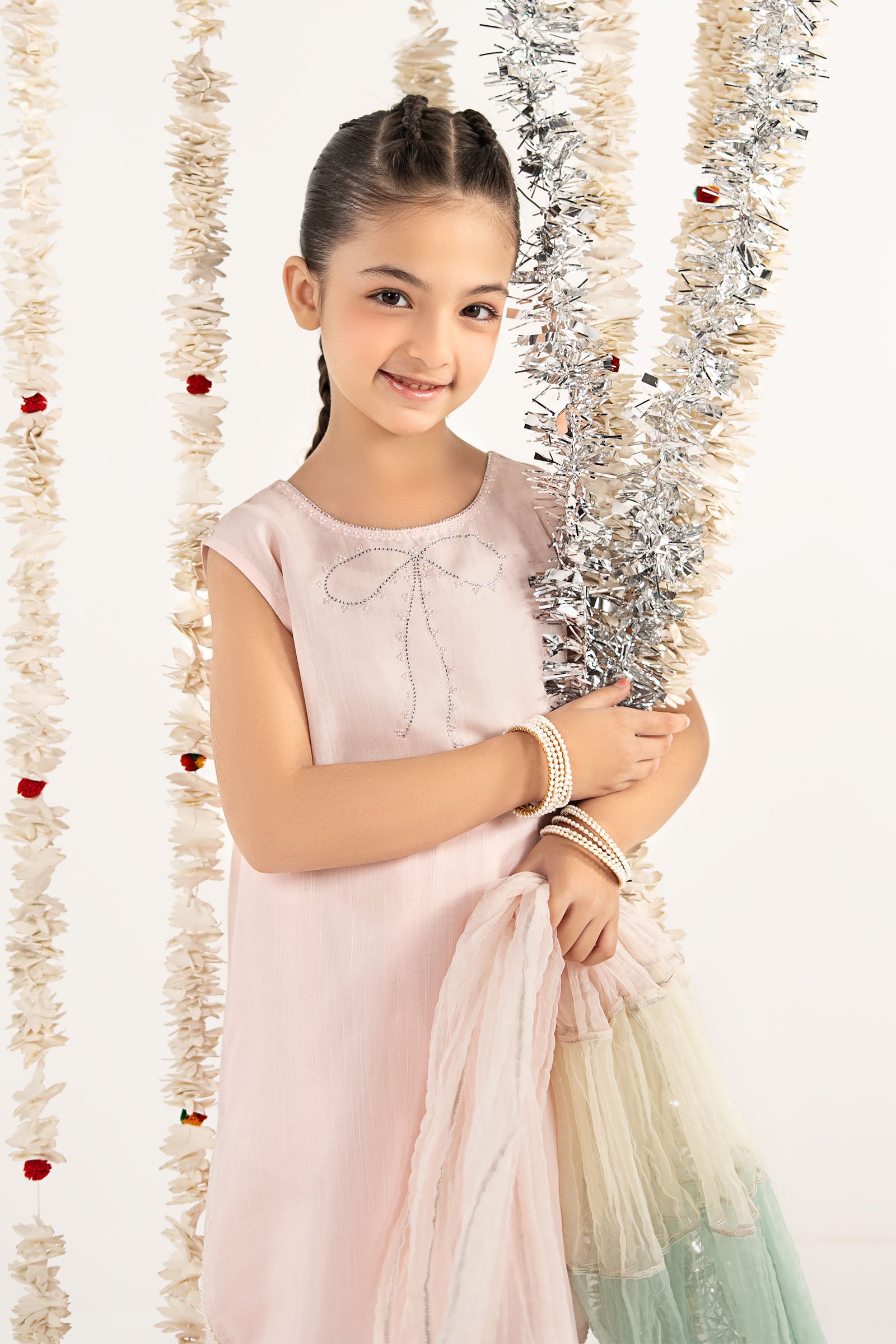 3 Piece Embellished Raw Silk Suit