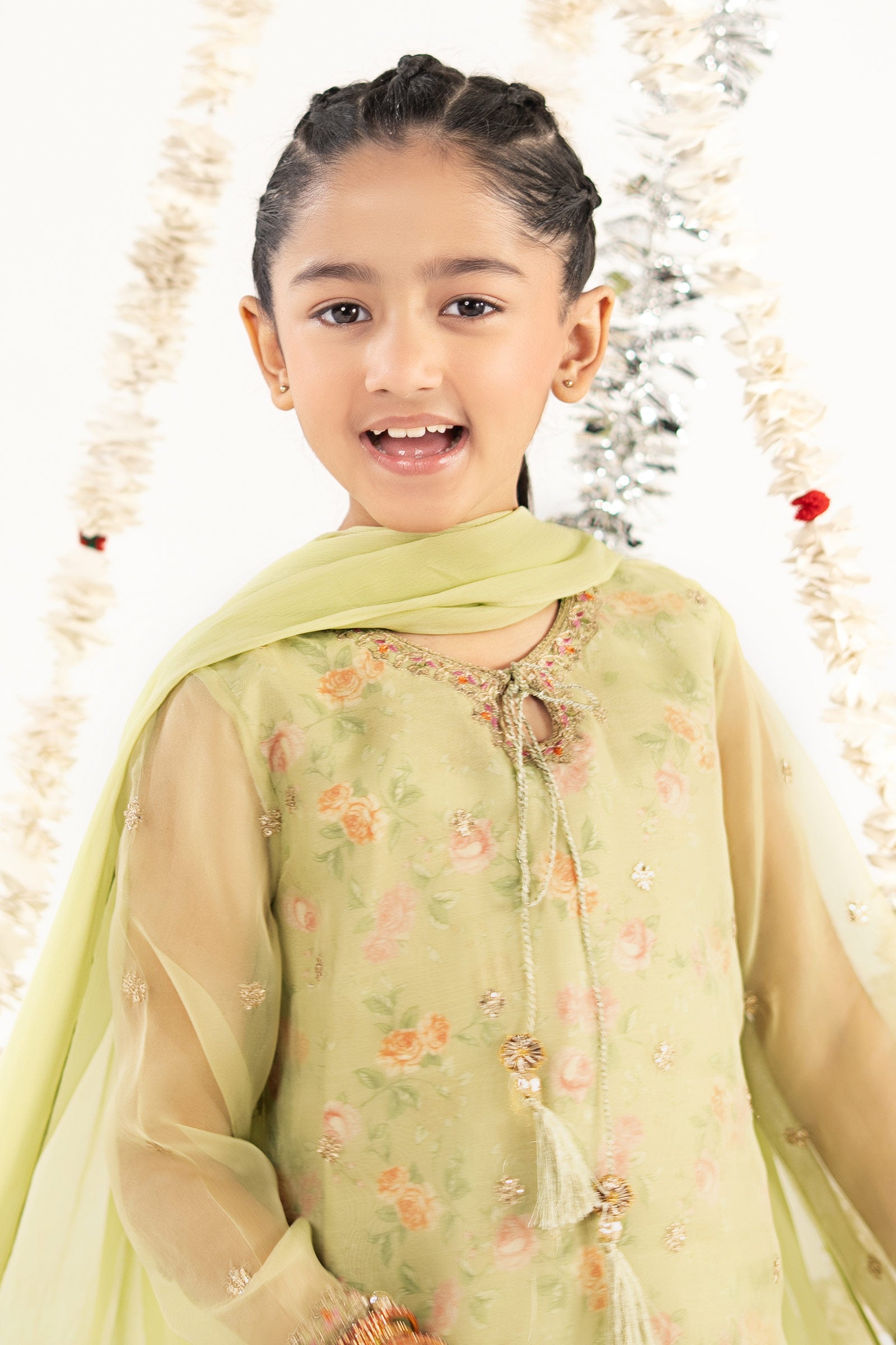 3 Piece Embroidered Organza Suit