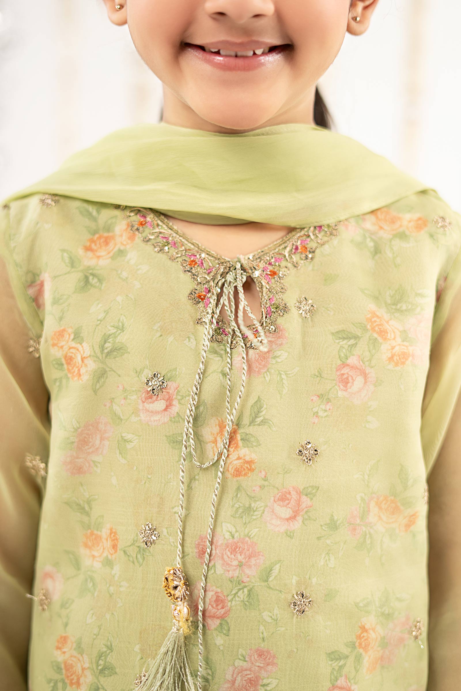 3 Piece Embroidered Organza Suit