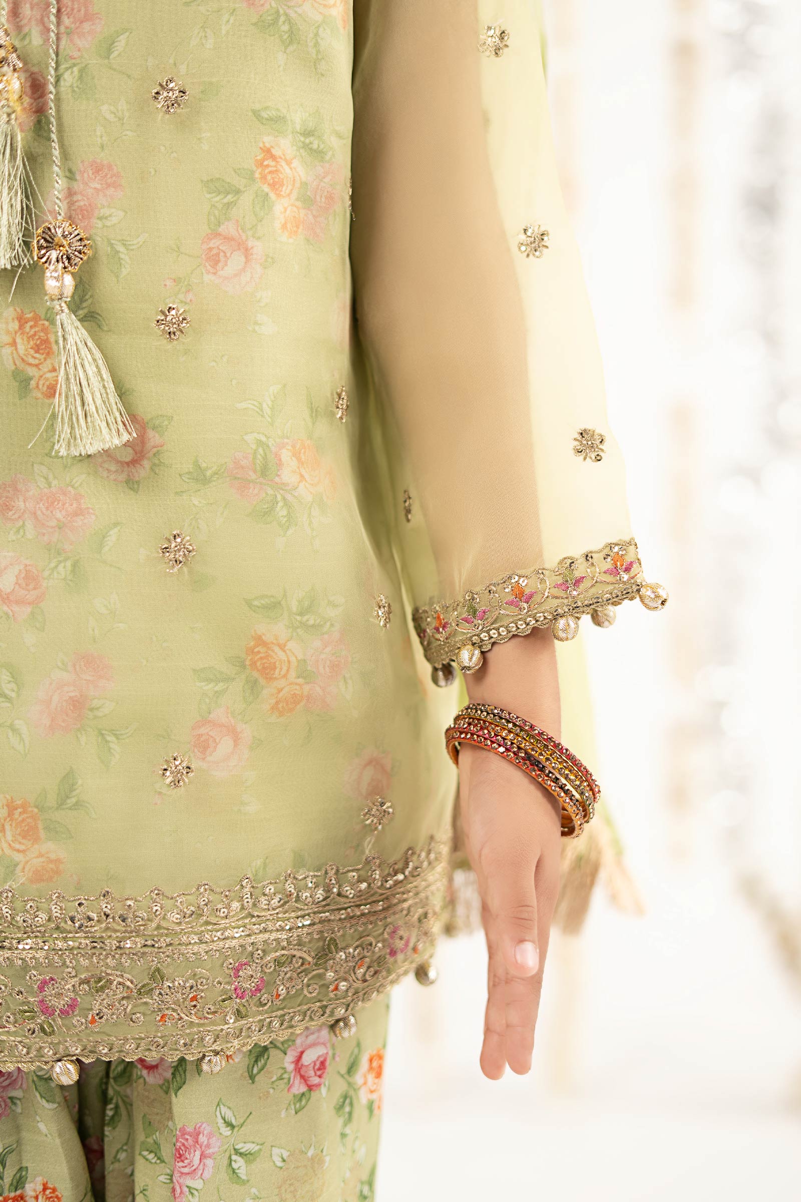 3 Piece Embroidered Organza Suit