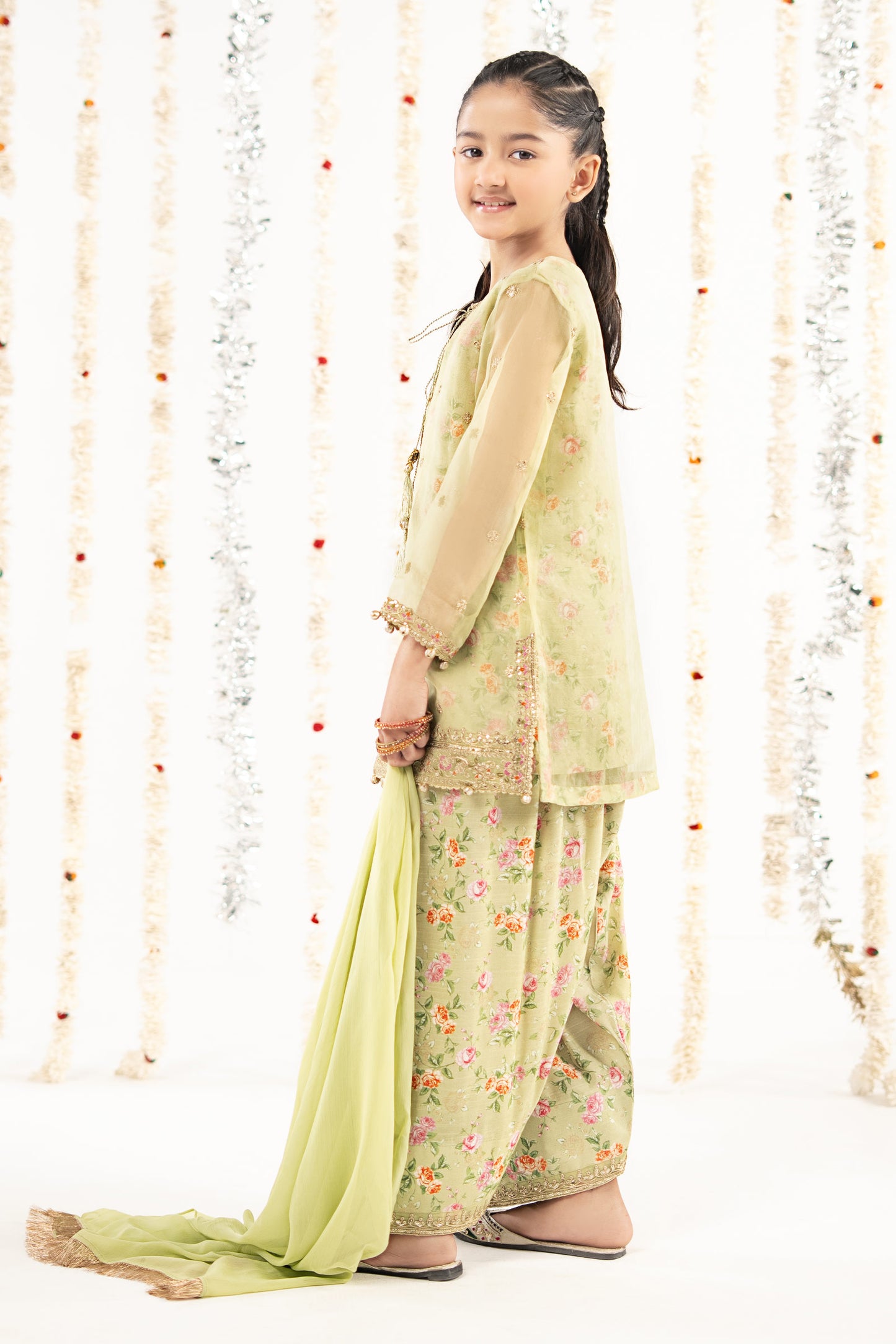 3 Piece Embroidered Organza Suit