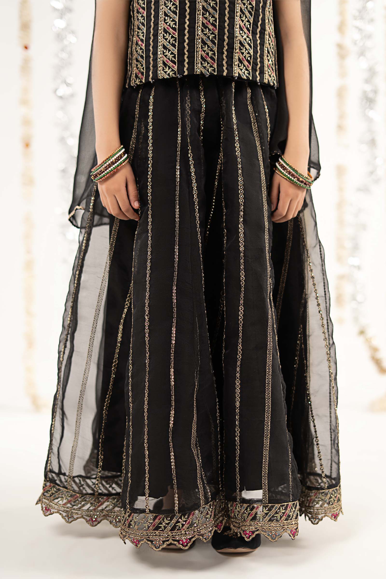 3 Piece Embroidered Organza Suit