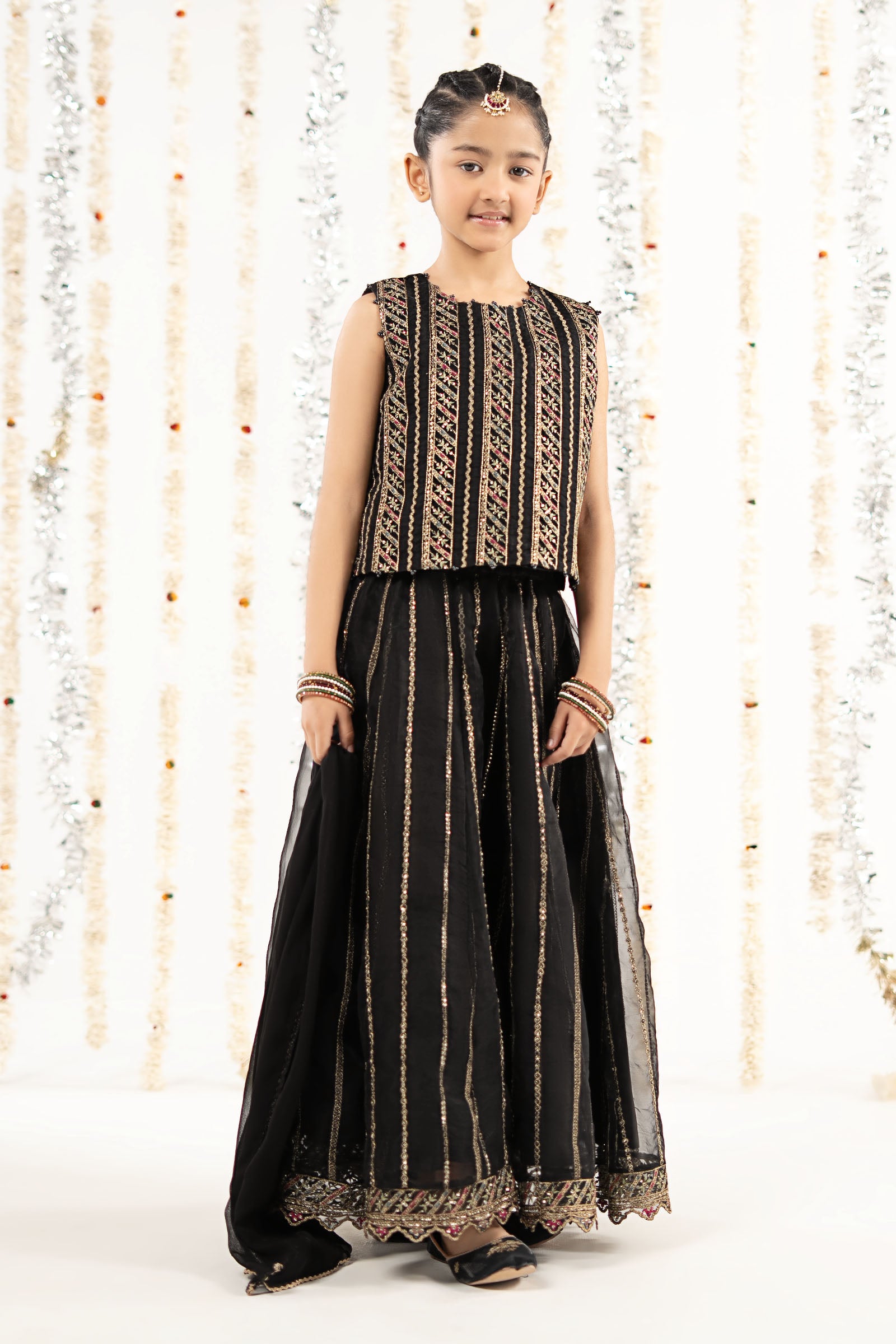 3 Piece Embroidered Organza Suit