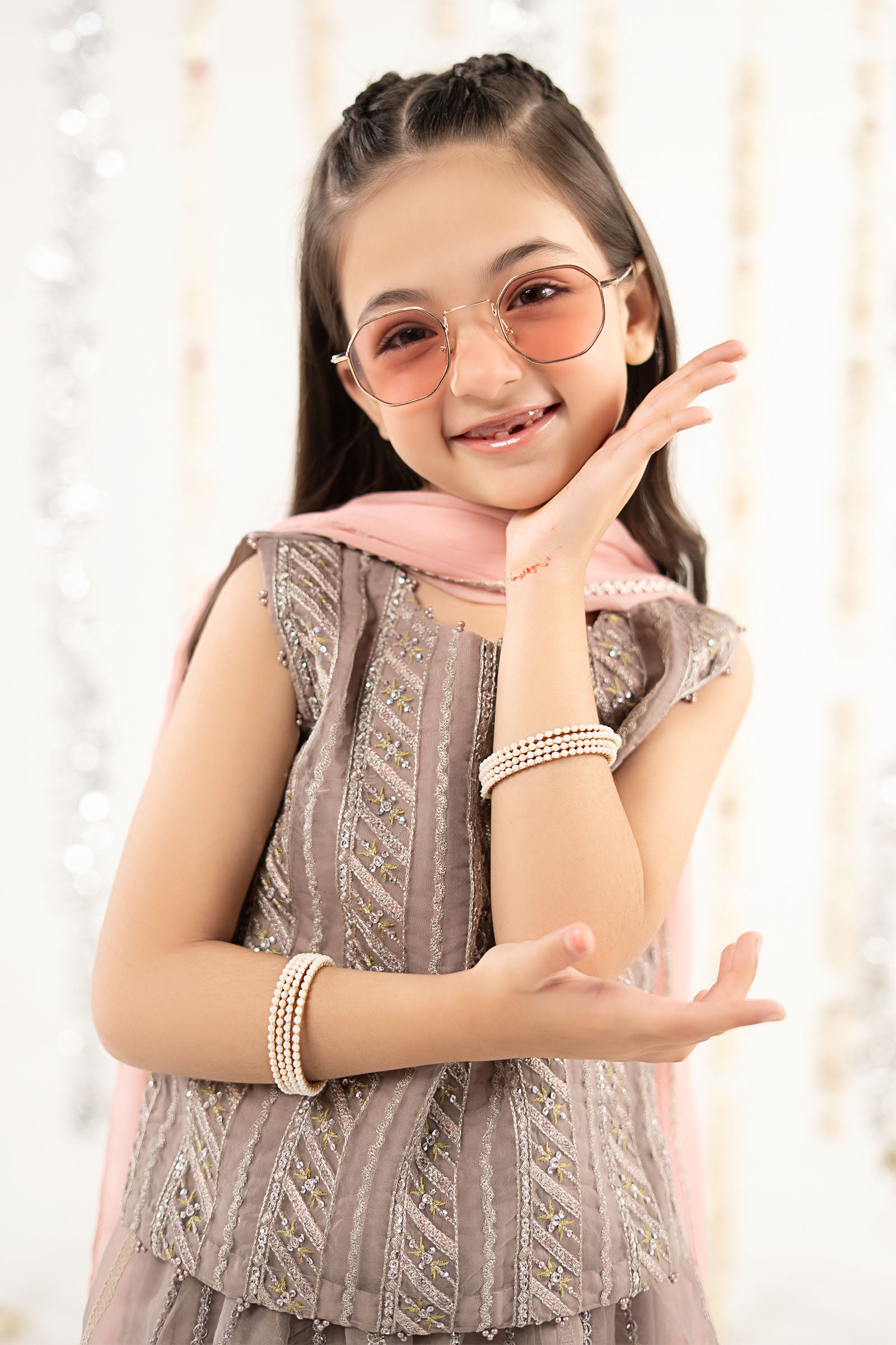 3 Piece Embroidered Organza Suit