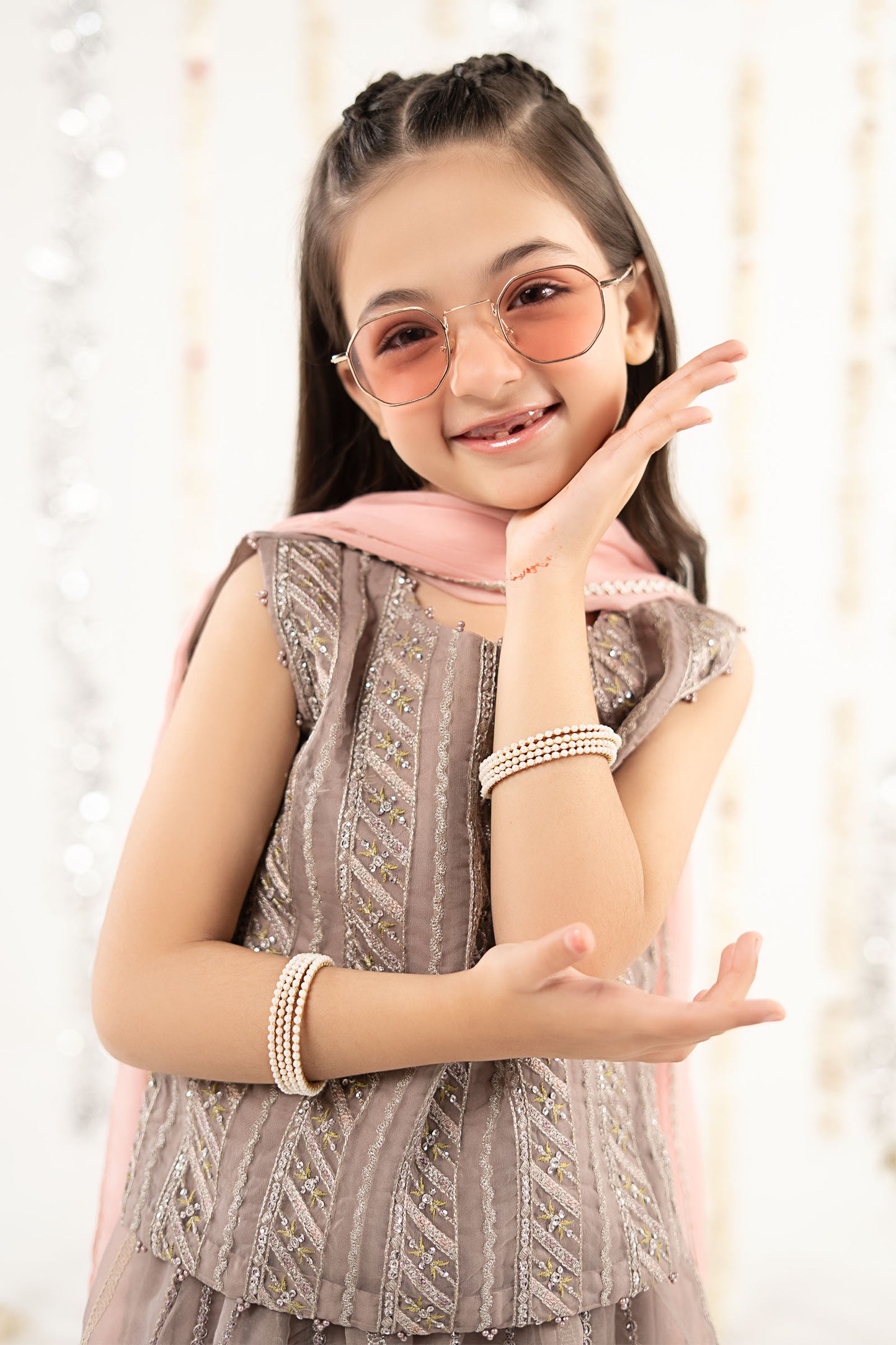 3 Piece Embroidered Organza Suit