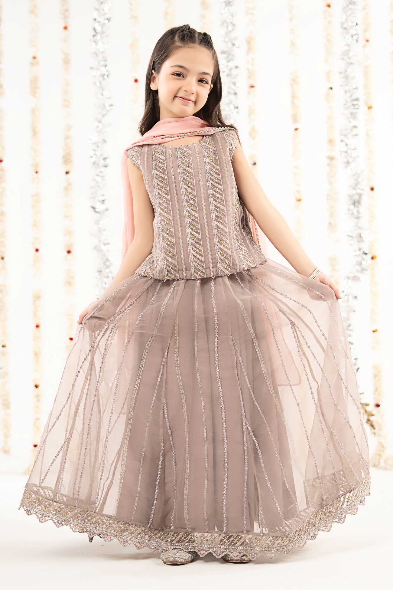 3 Piece Embroidered Organza Suit