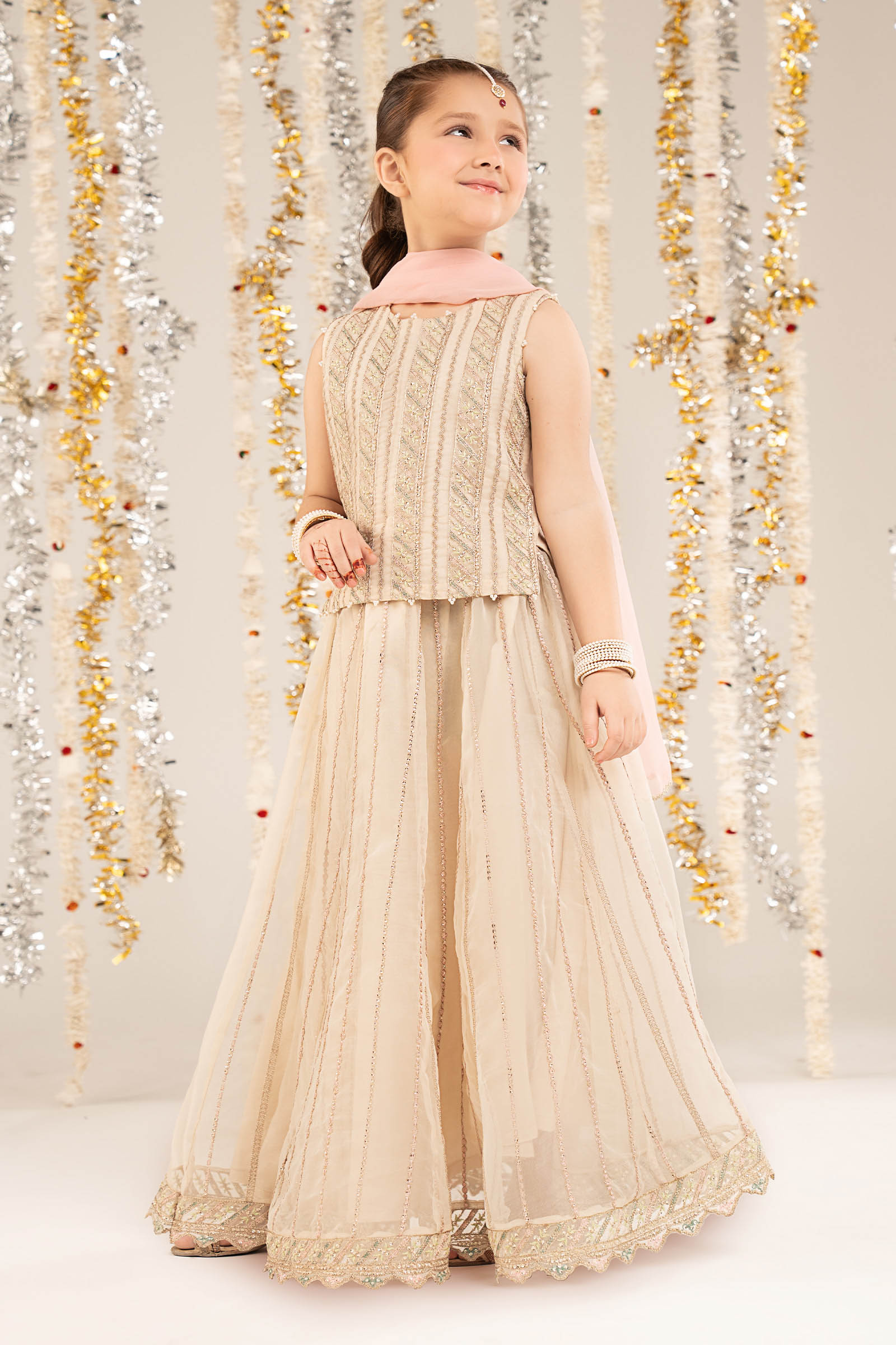 3 Piece Embroidered Organza Suit