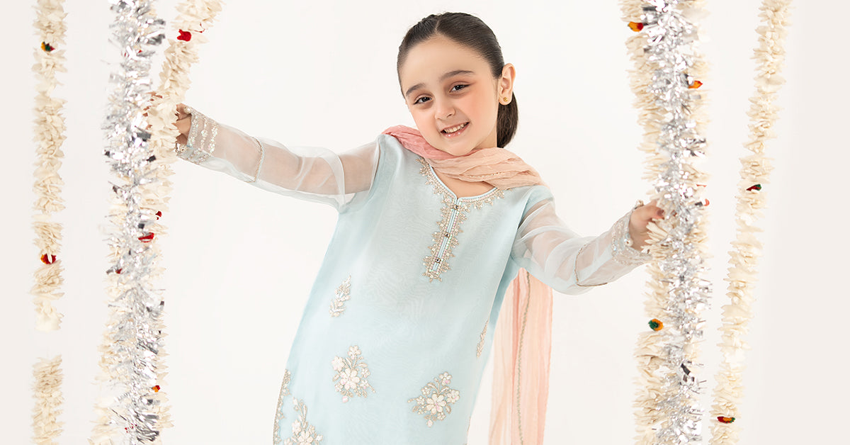 3 Piece Embroidered Organza Suit