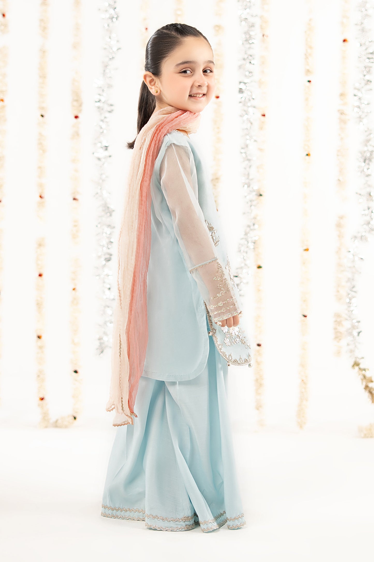 3 Piece Embroidered Organza Suit