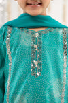 3 Piece Embroidered Raw Silk Suit