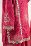 3 Piece Embroidered Raw Silk Suit