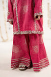 3 Piece Embroidered Raw Silk Suit