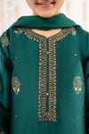 3 Piece Printed Two Tone Silk Suit